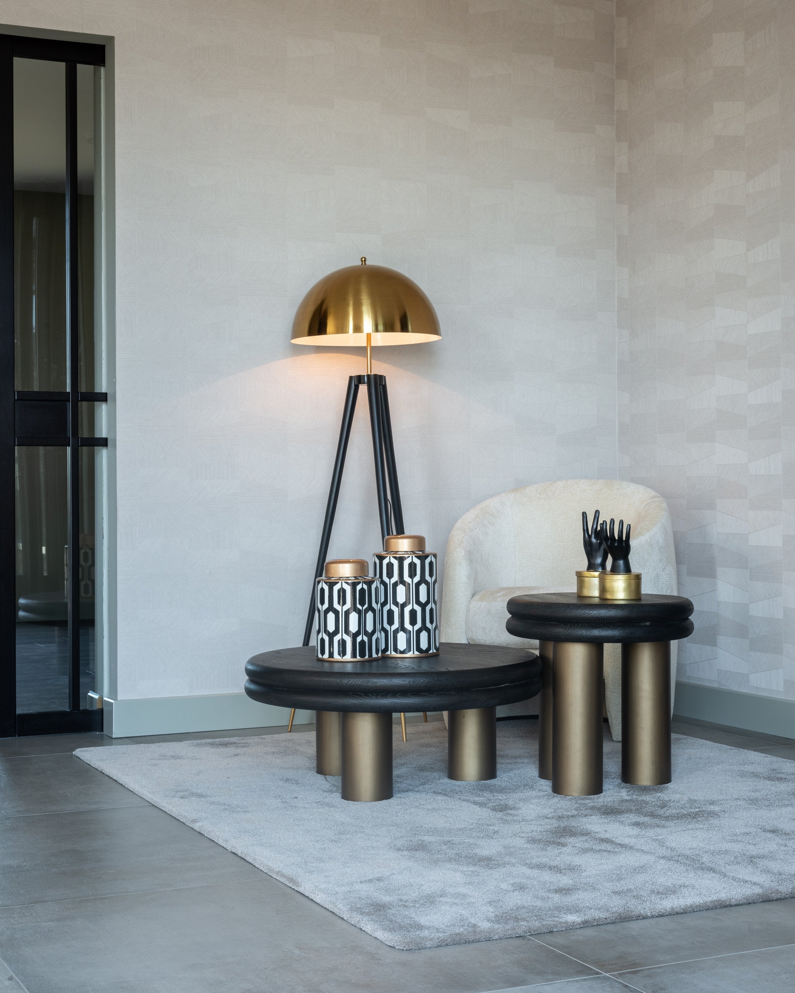 End table Macaron black rustic