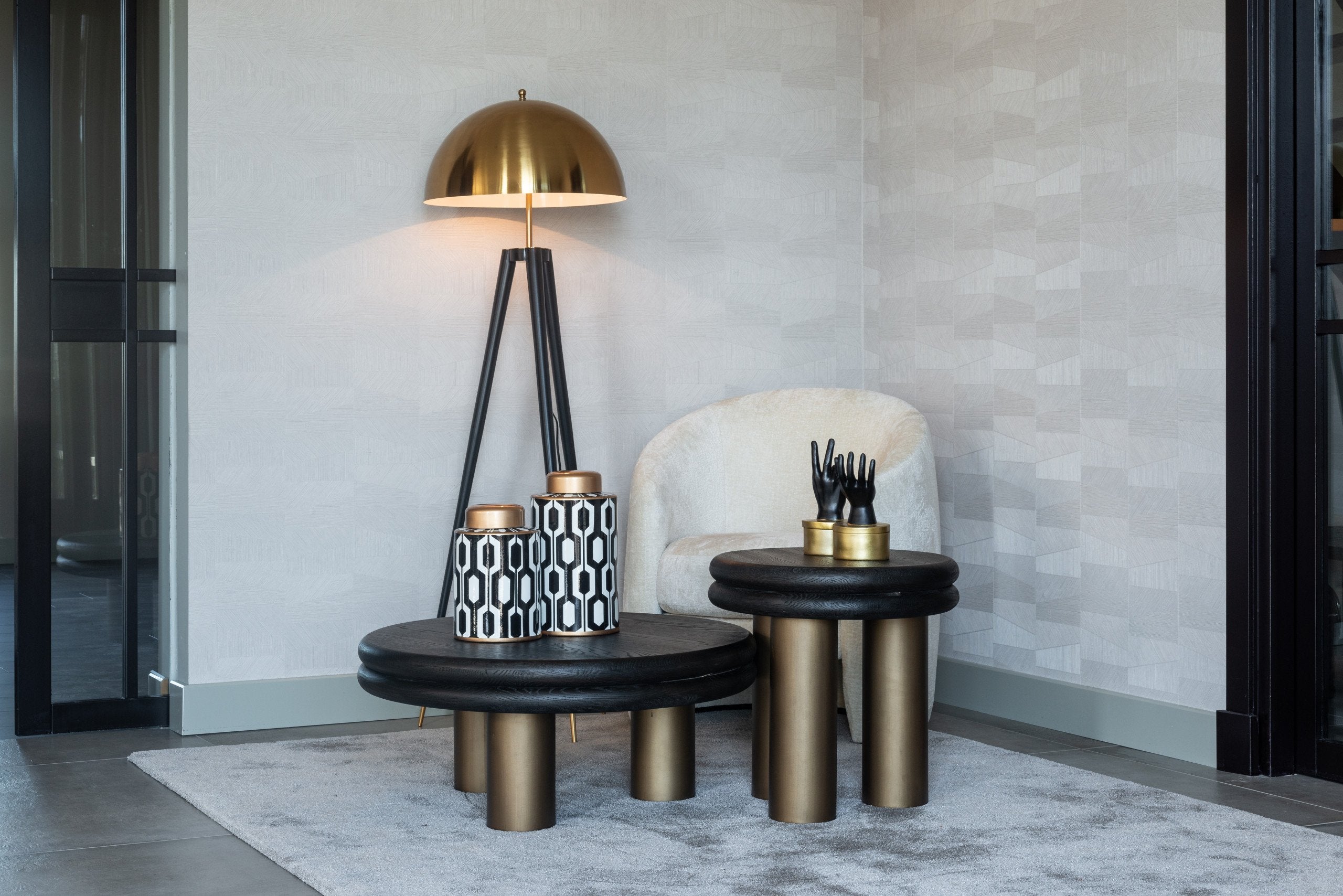 End table Macaron black rustic