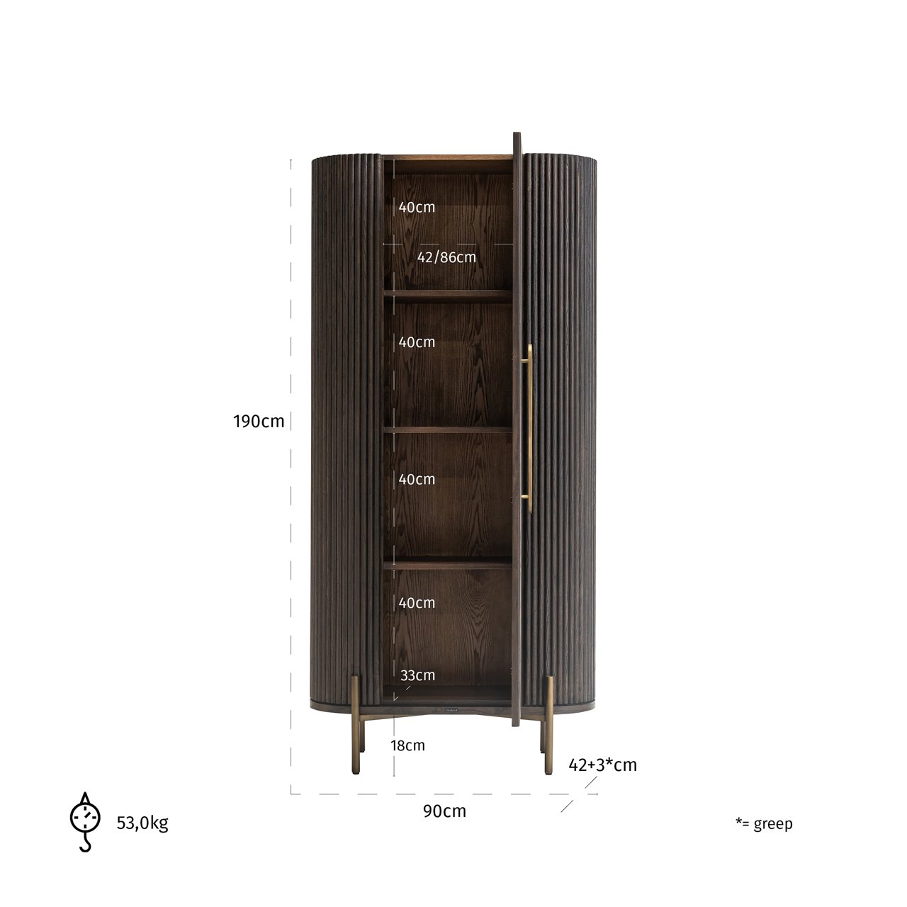 Storage cabinet Luxor brown