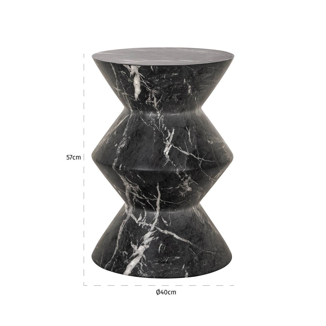 End table Bosco faux black marble (Black)