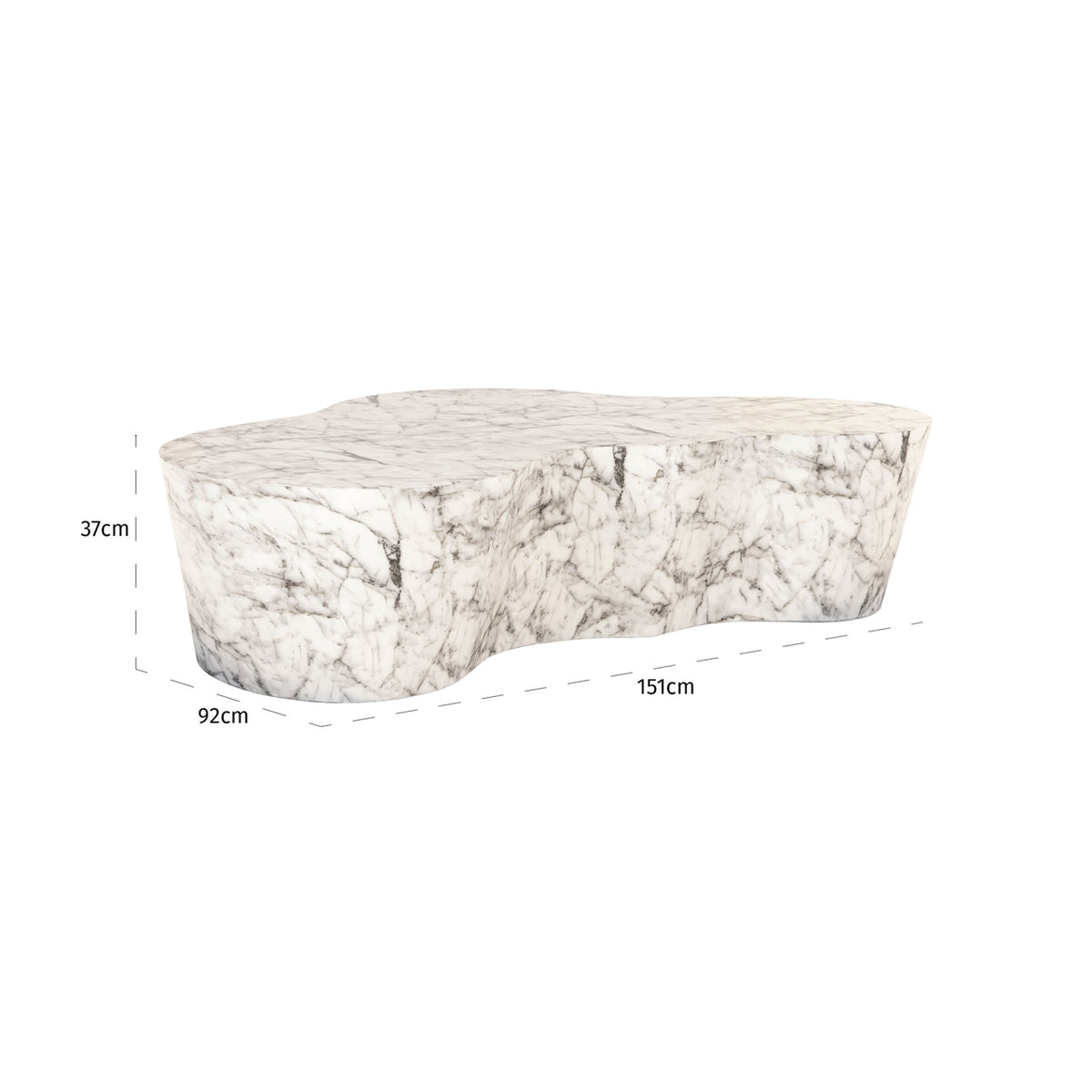 Outdoor coffee table Rockyard white marble look