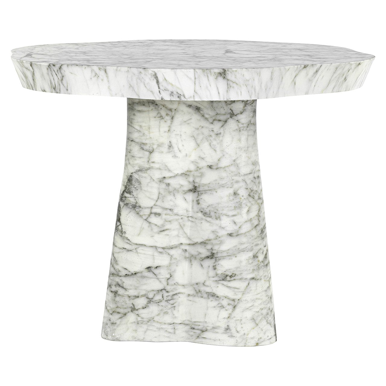 Dining table Rockyard 100Ø marble look indoor/outdoor (White)