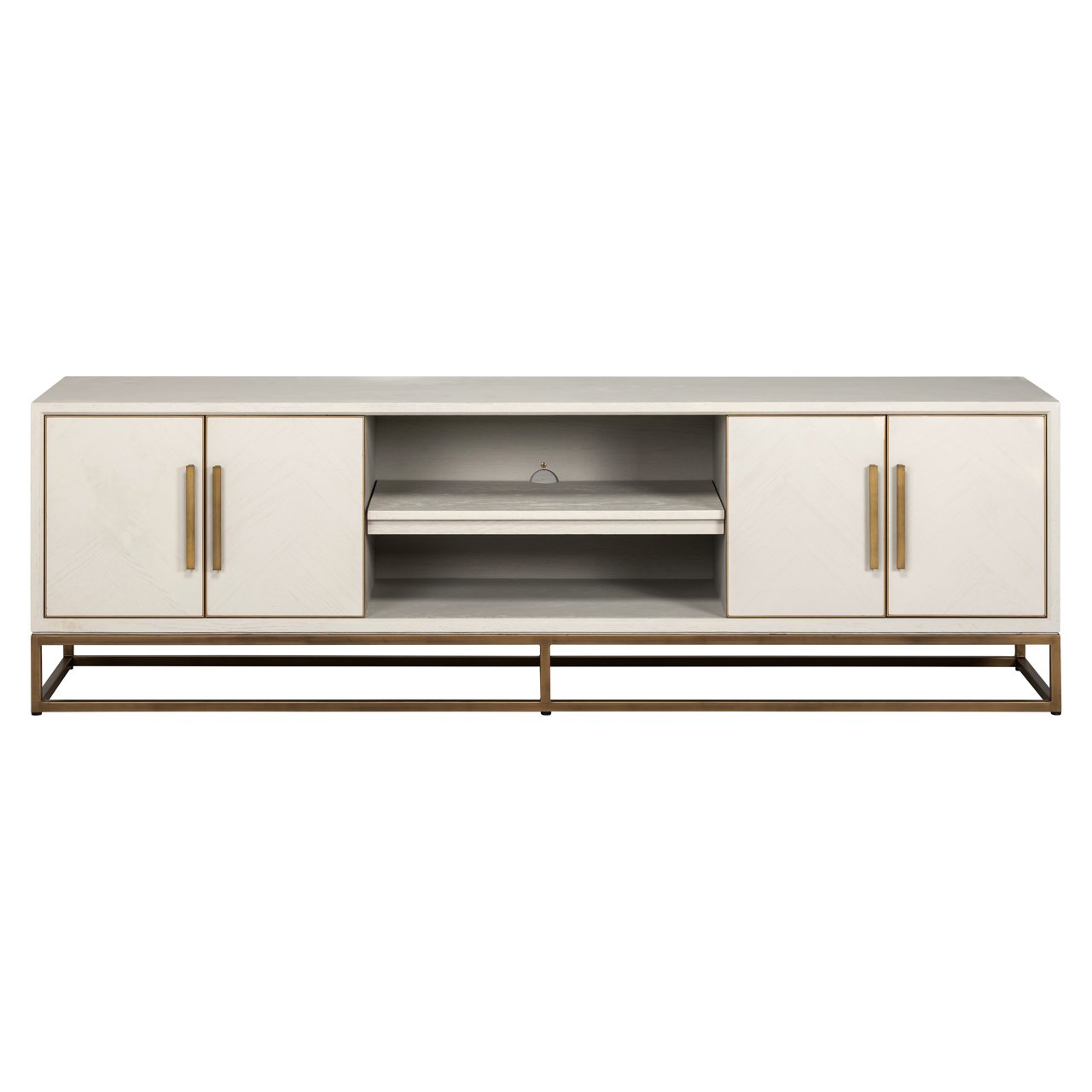 TV cabinet Whitebone brass verona grey 200