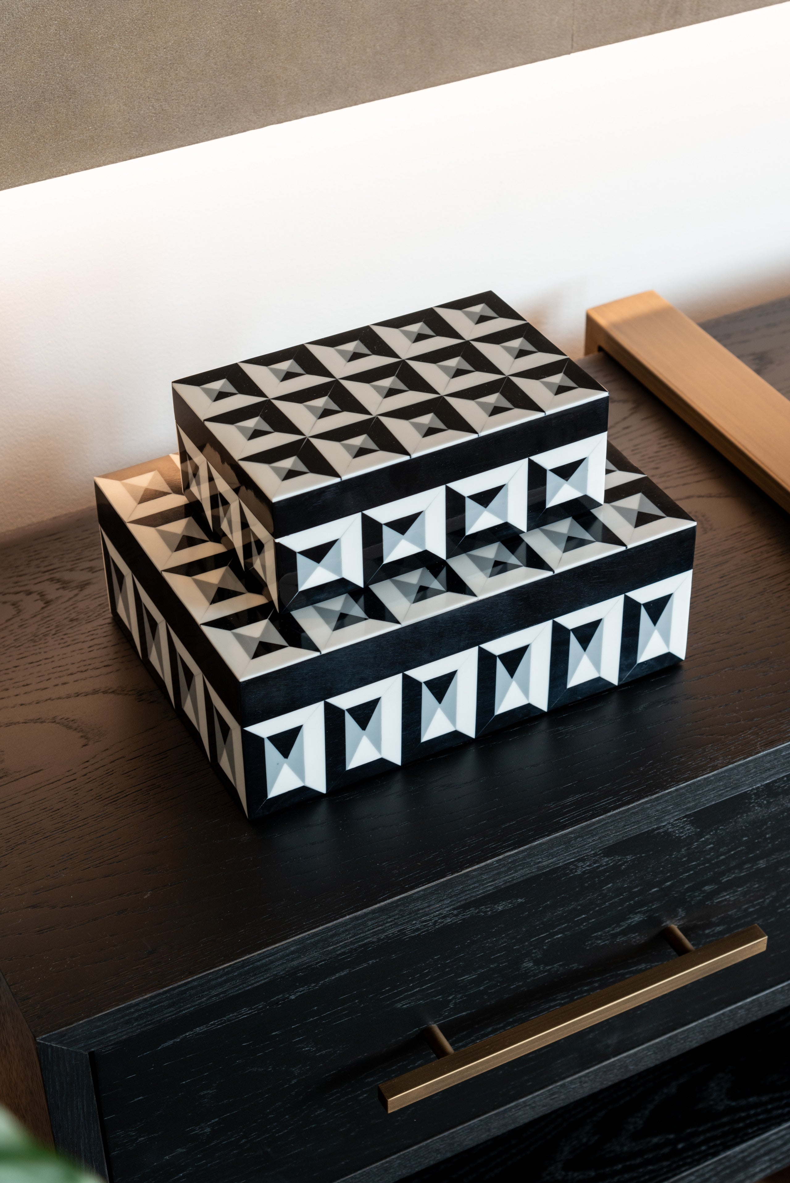 Storage box Licia black/white large