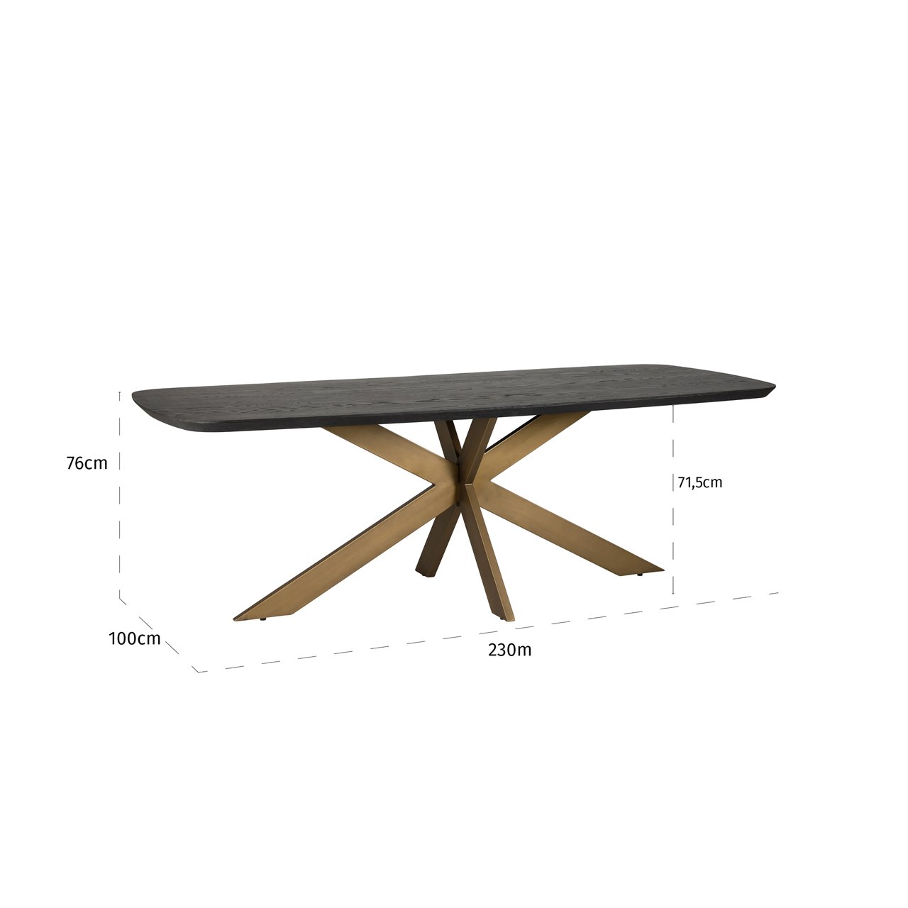 Dining table Cambon dark coffee danish oval 230