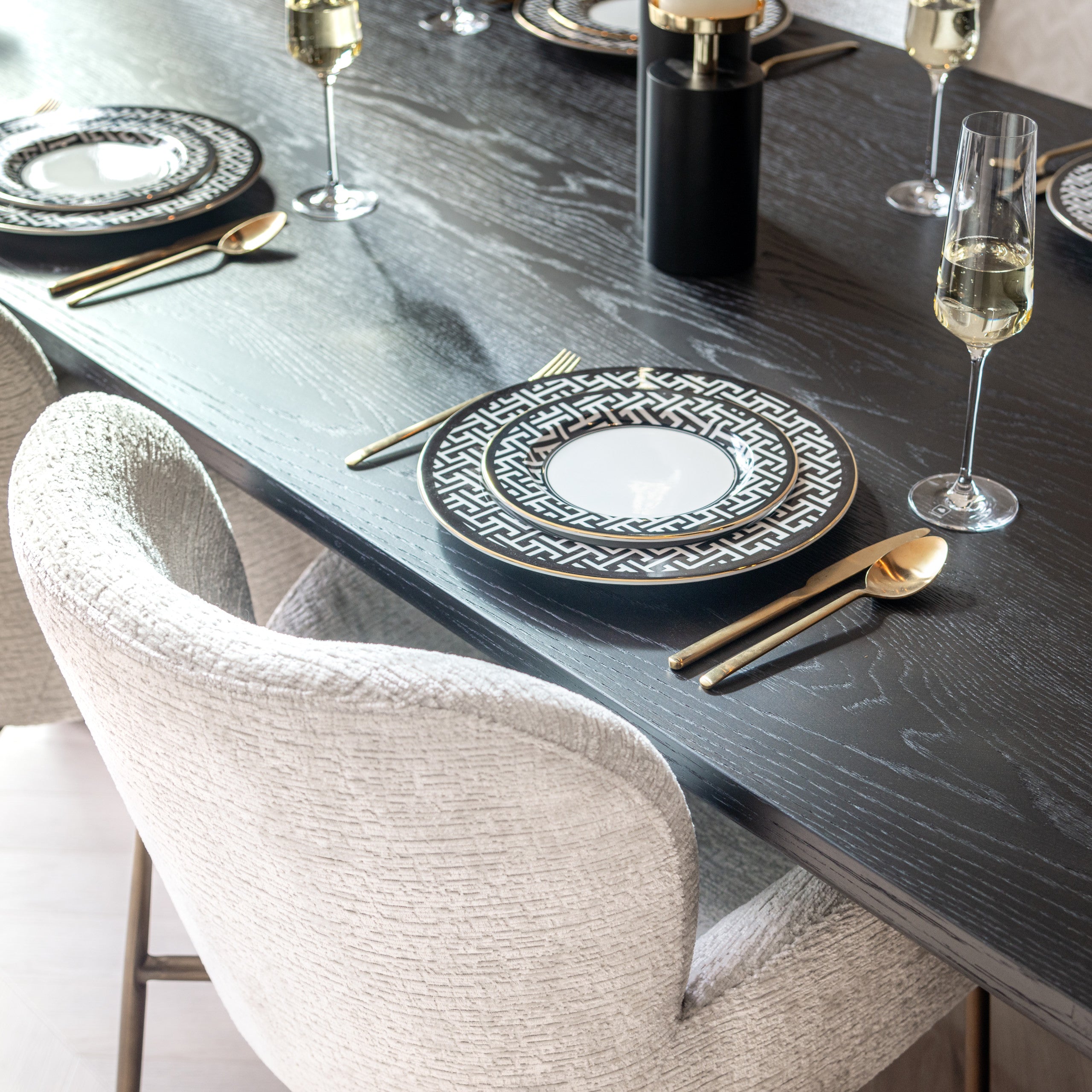 Candle holder Caya black/gold small