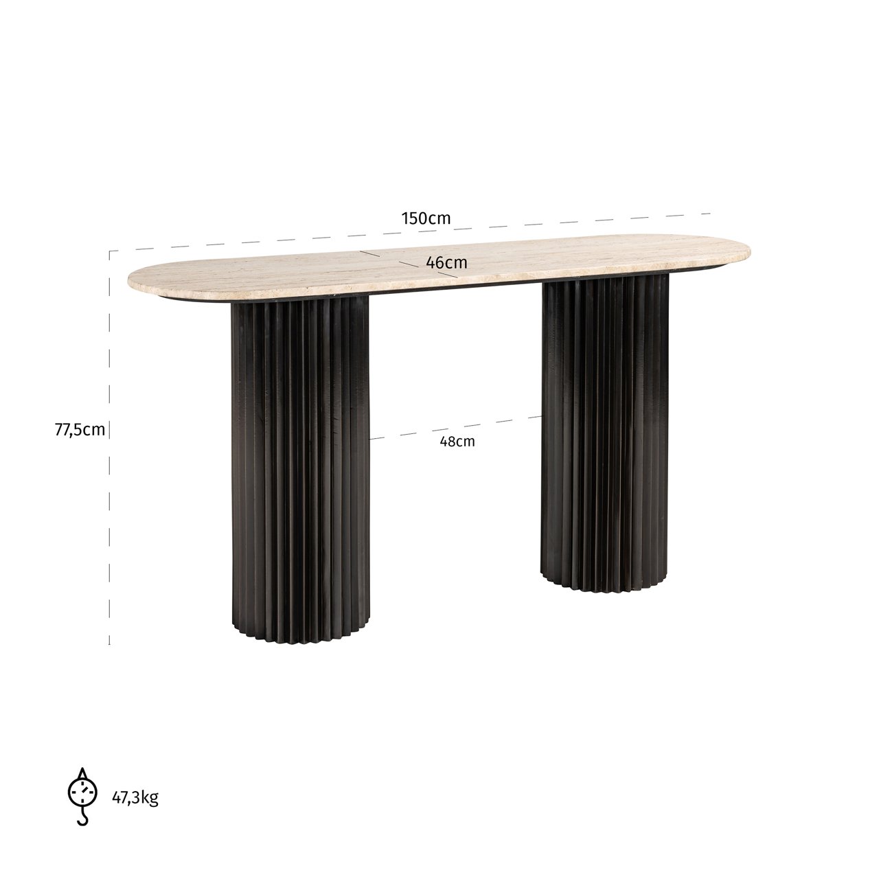 Console Hampton dark brown