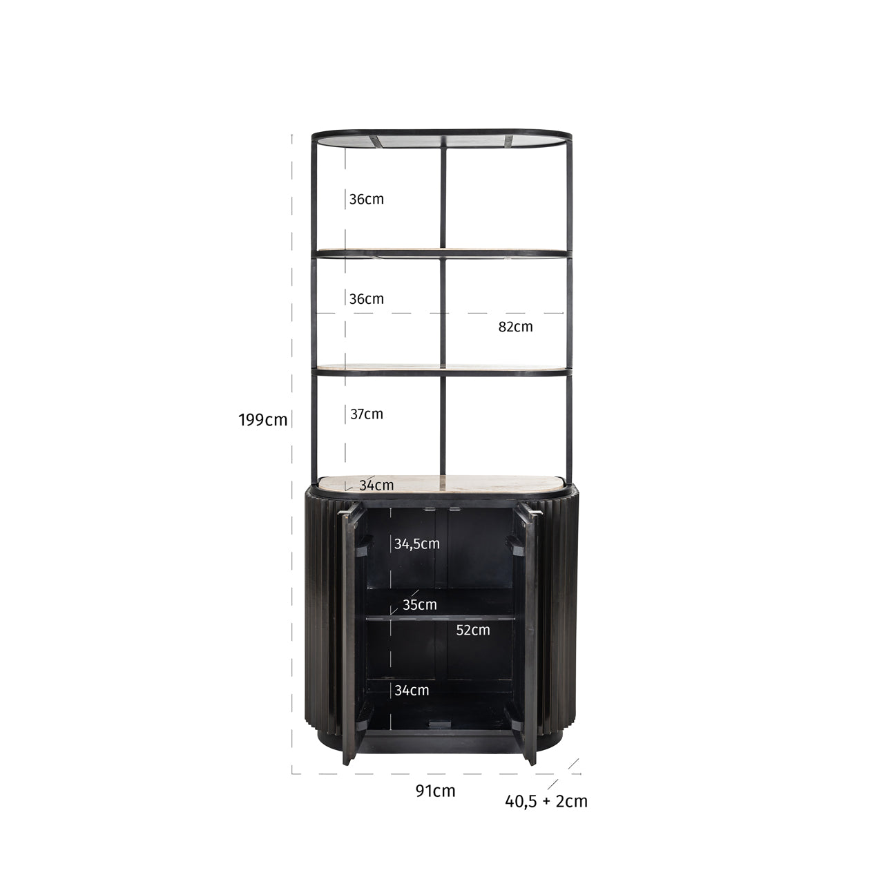 Storage cabinet Hampton dark brown