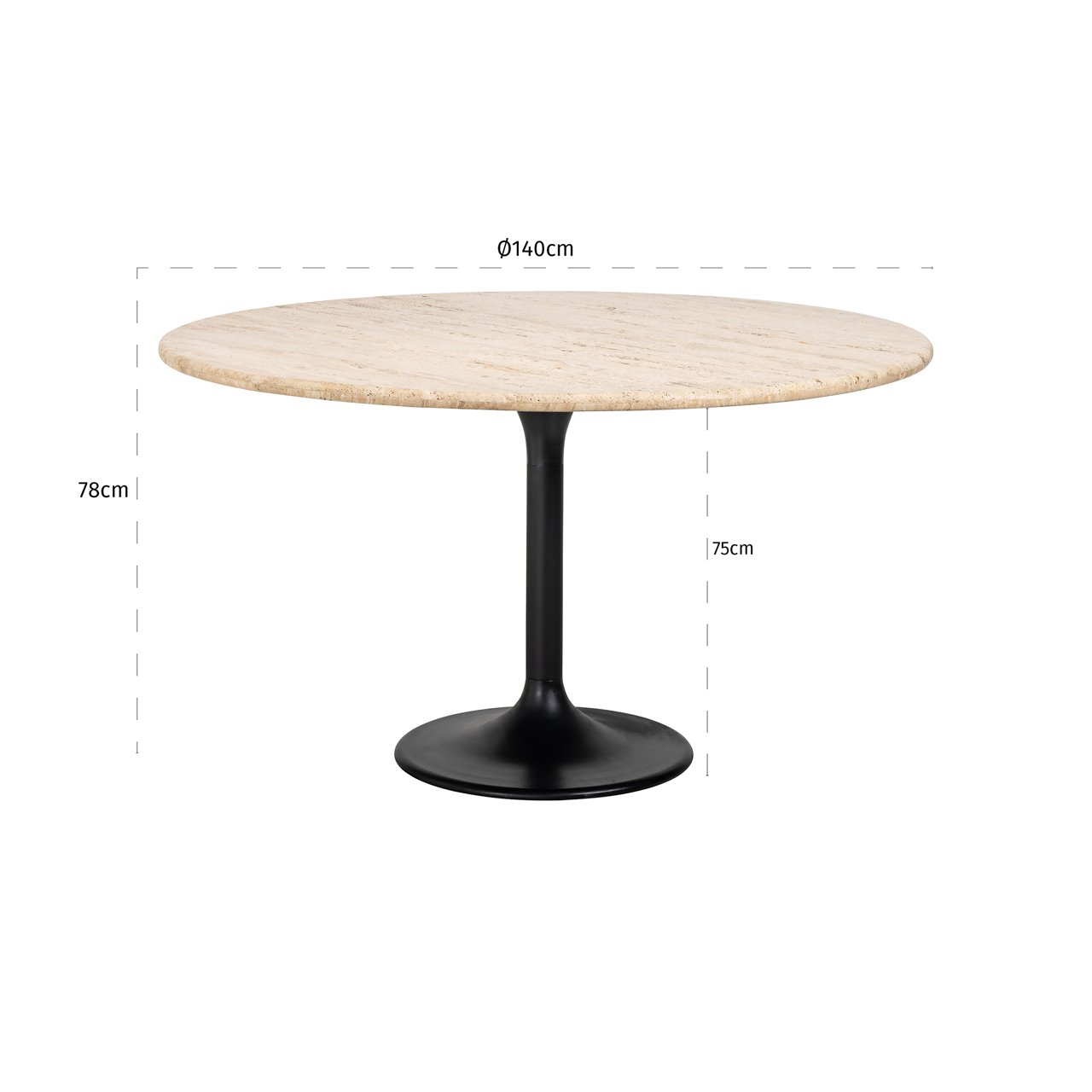 Dining table Hampton black 140Ø