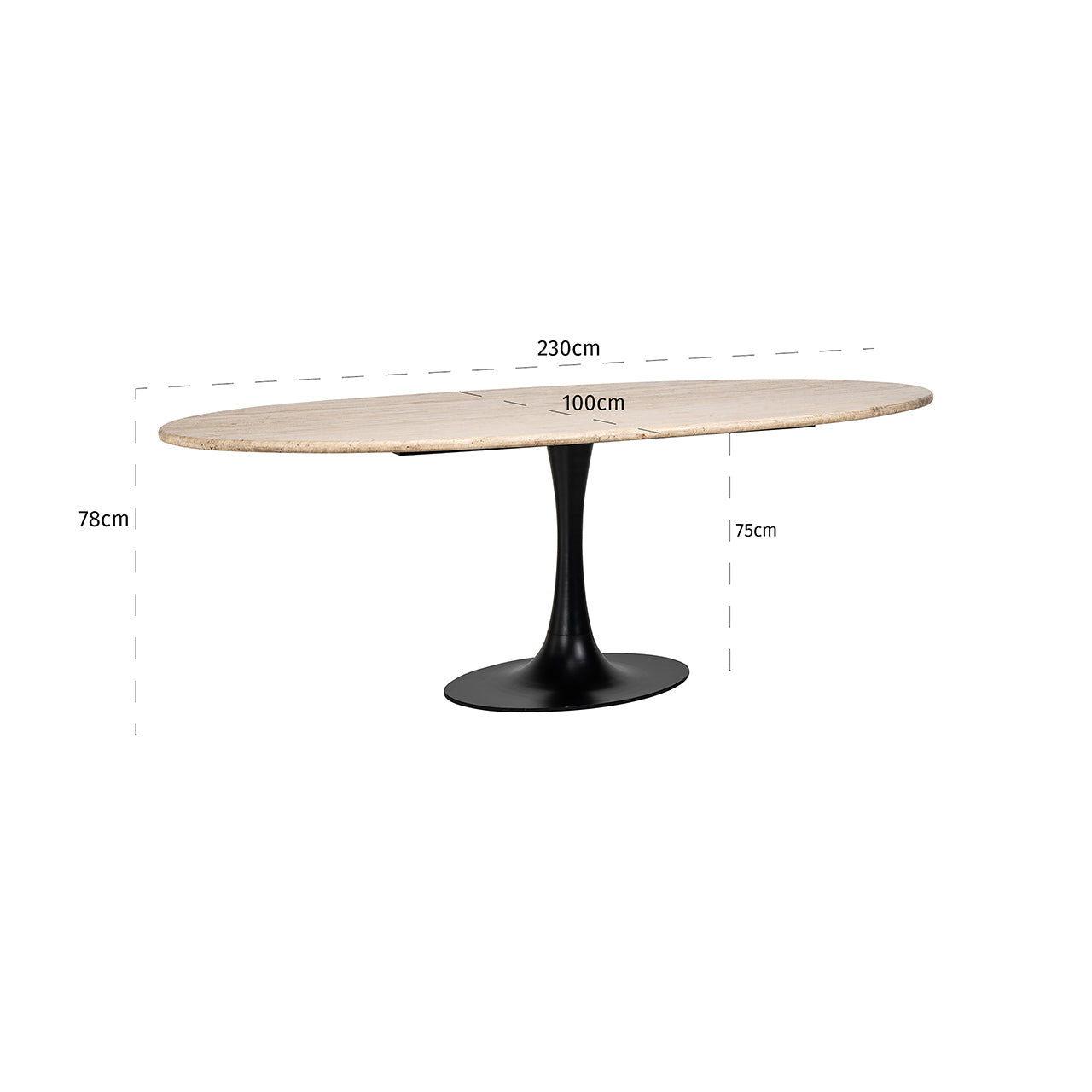 Dining table Hampton oval 230 (Black)