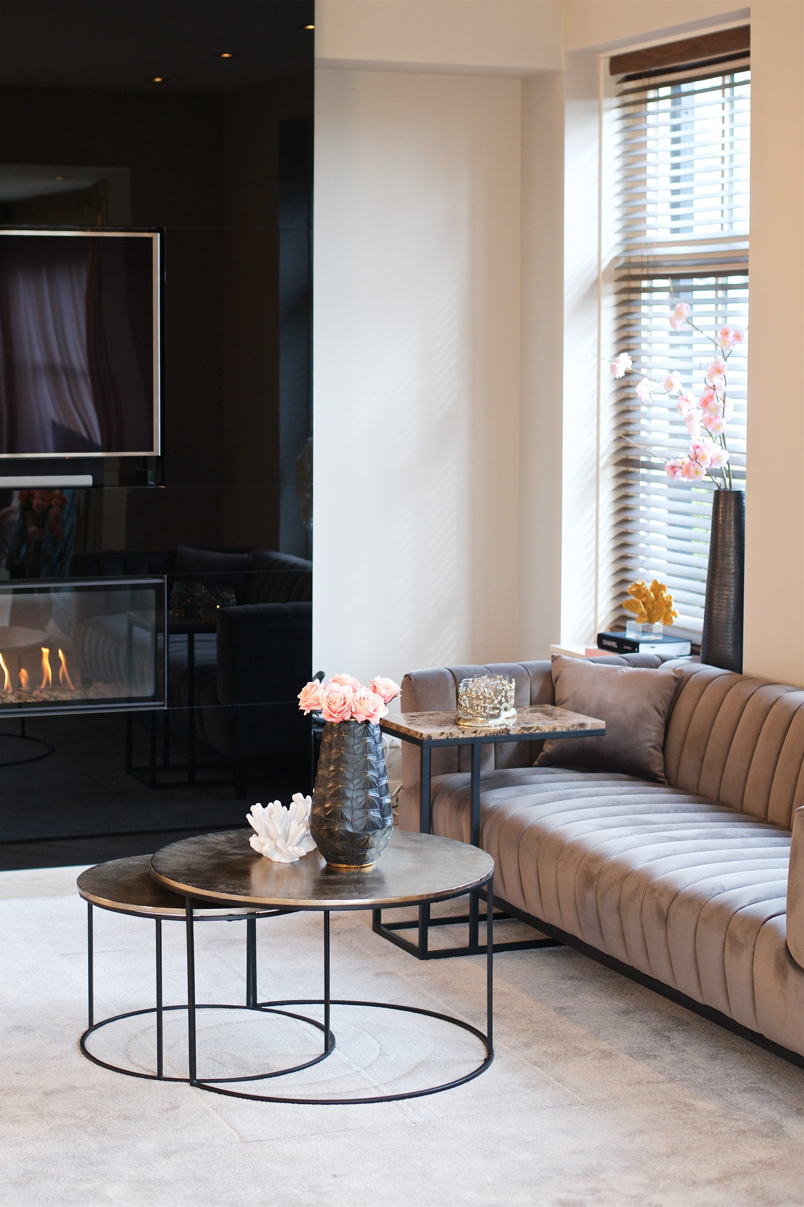 Coffee table Asher champagne gold (Set of 2)