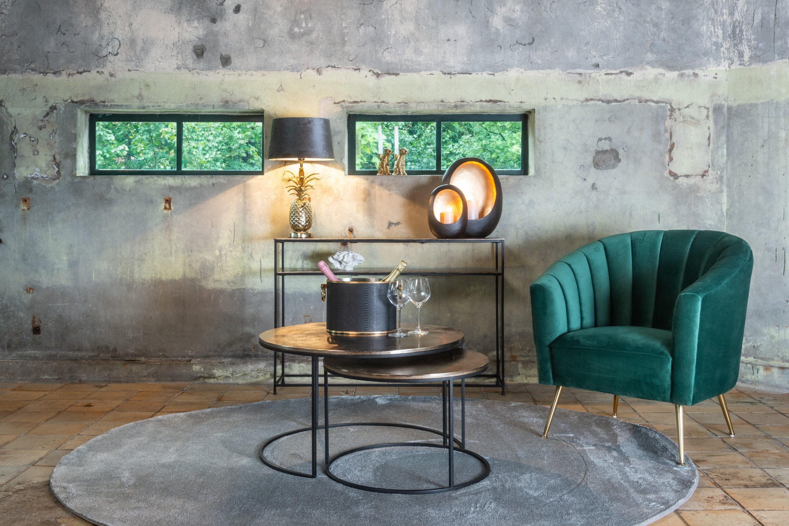 Coffee table Asher champagne gold (Set of 2)