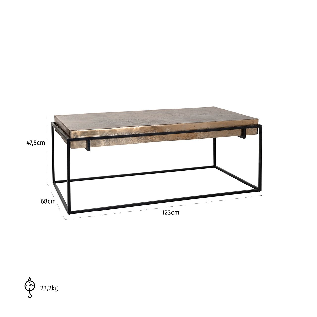 Coffee table Calloway champagne gold