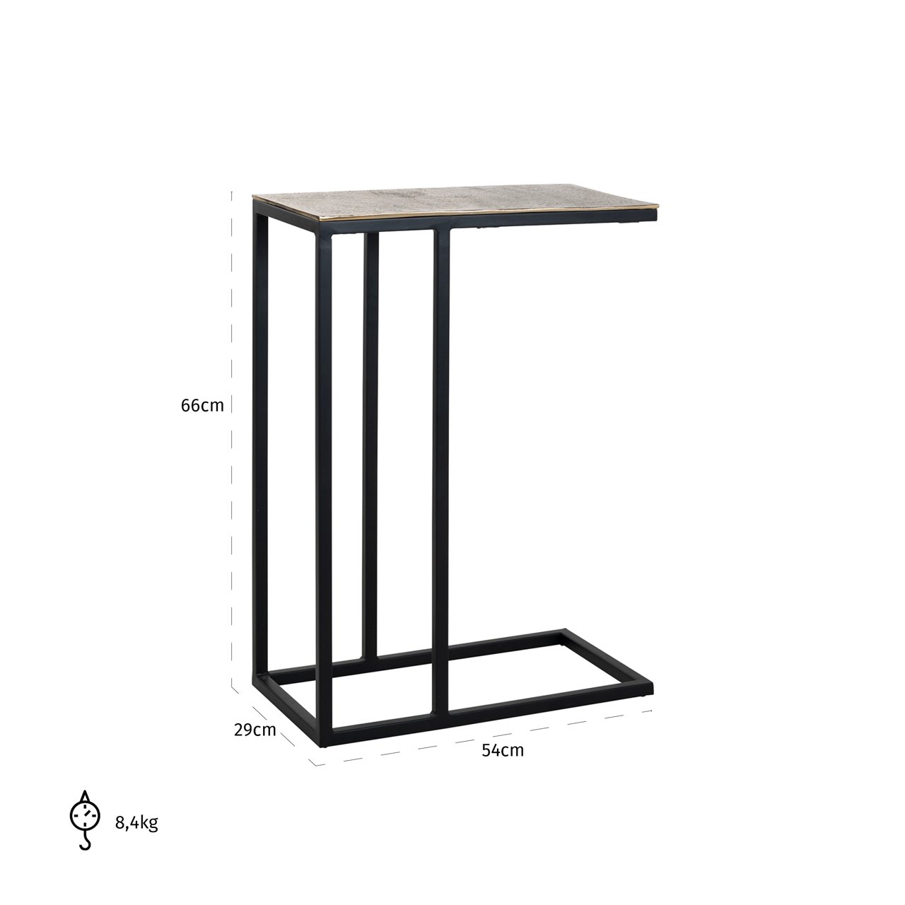 Sofa table Calloway champagne gold