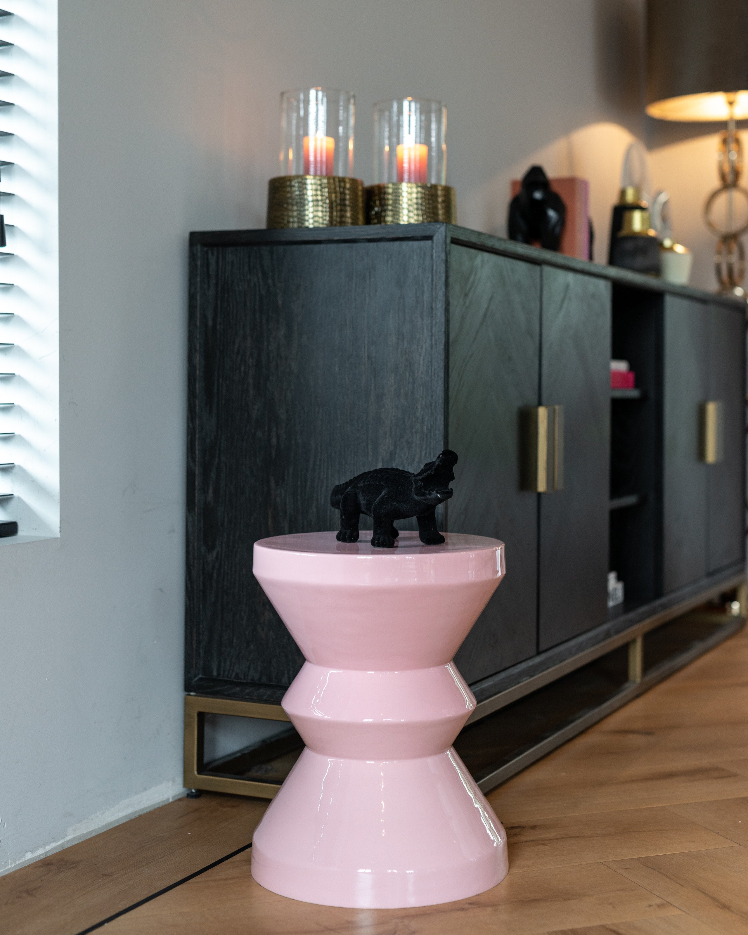 Sideboard Blackbone Messing 4-türig (Schwarz rustikal)