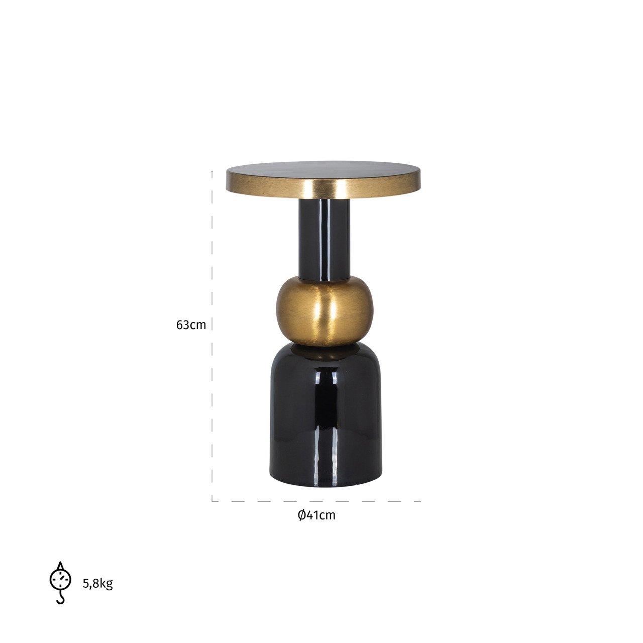 End table Mose black 41Ø