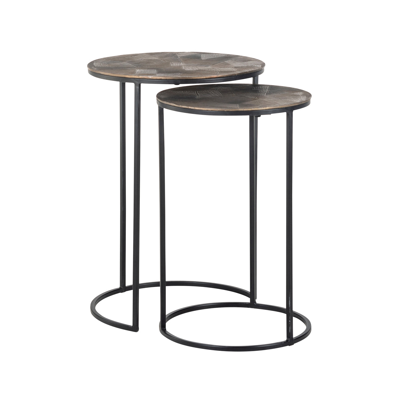 End table Tulum brushed gold (Set of 2)