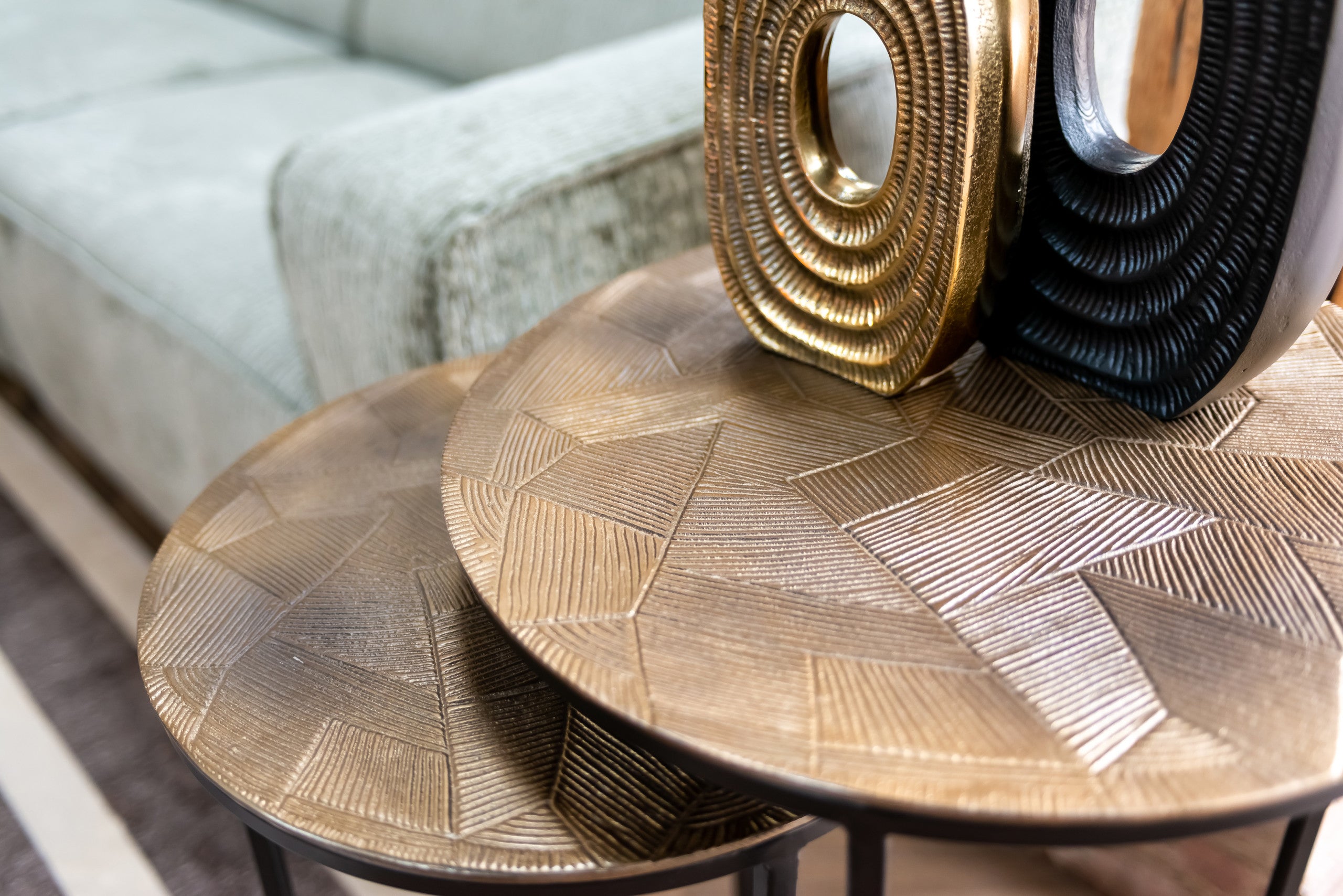 End table Tulum brushed gold (Set of 2)