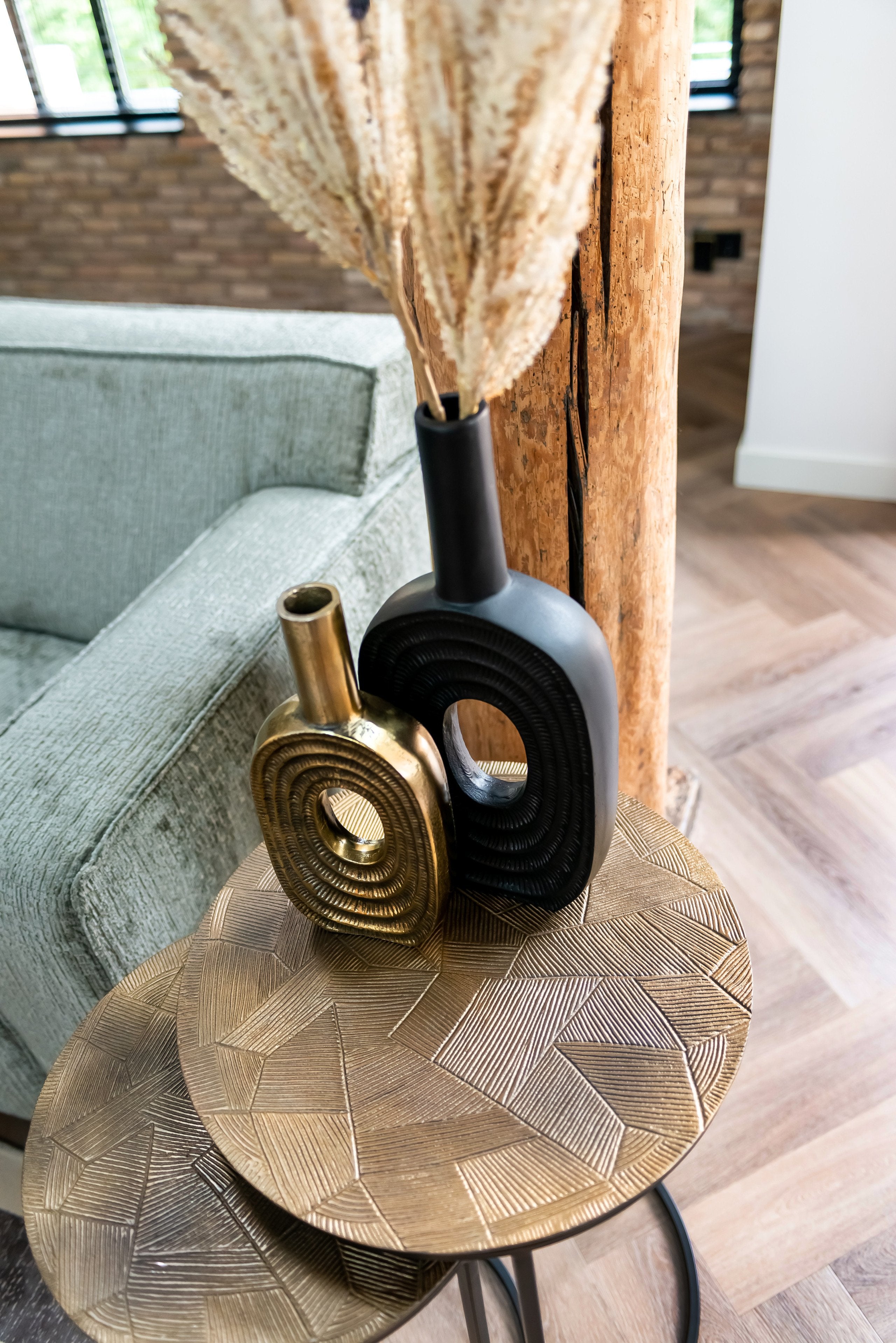 End table Tulum brushed gold (Set of 2)