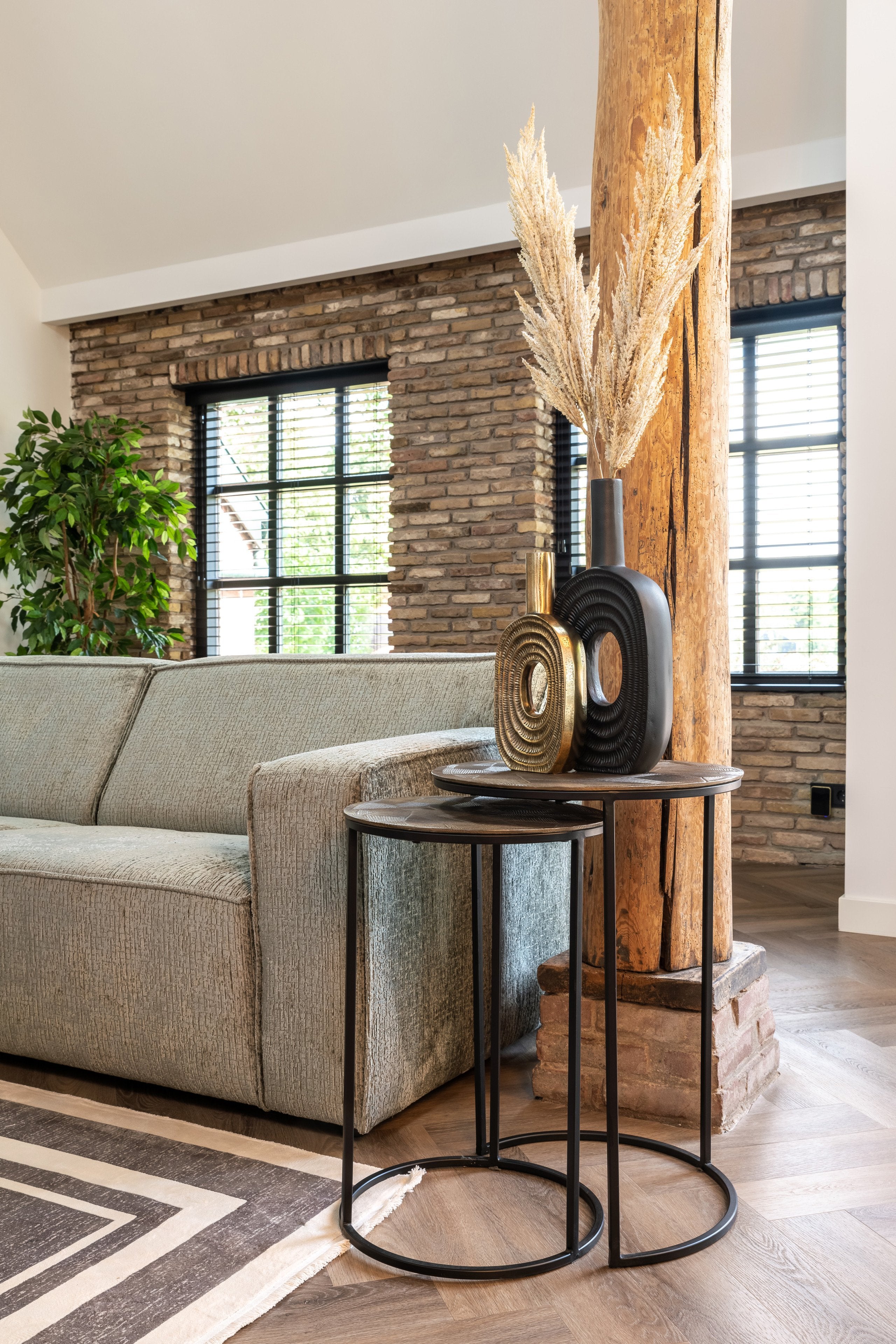 End table Tulum brushed gold (Set of 2)