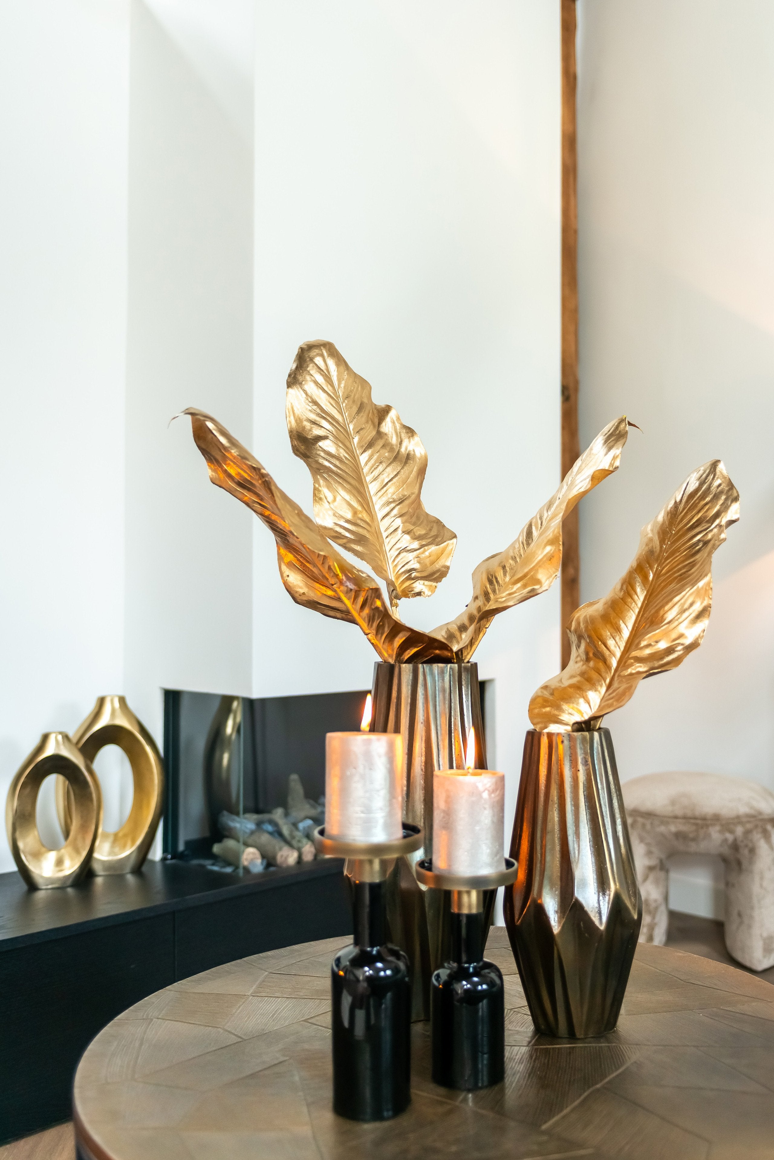 Vase Alma brushed gold small