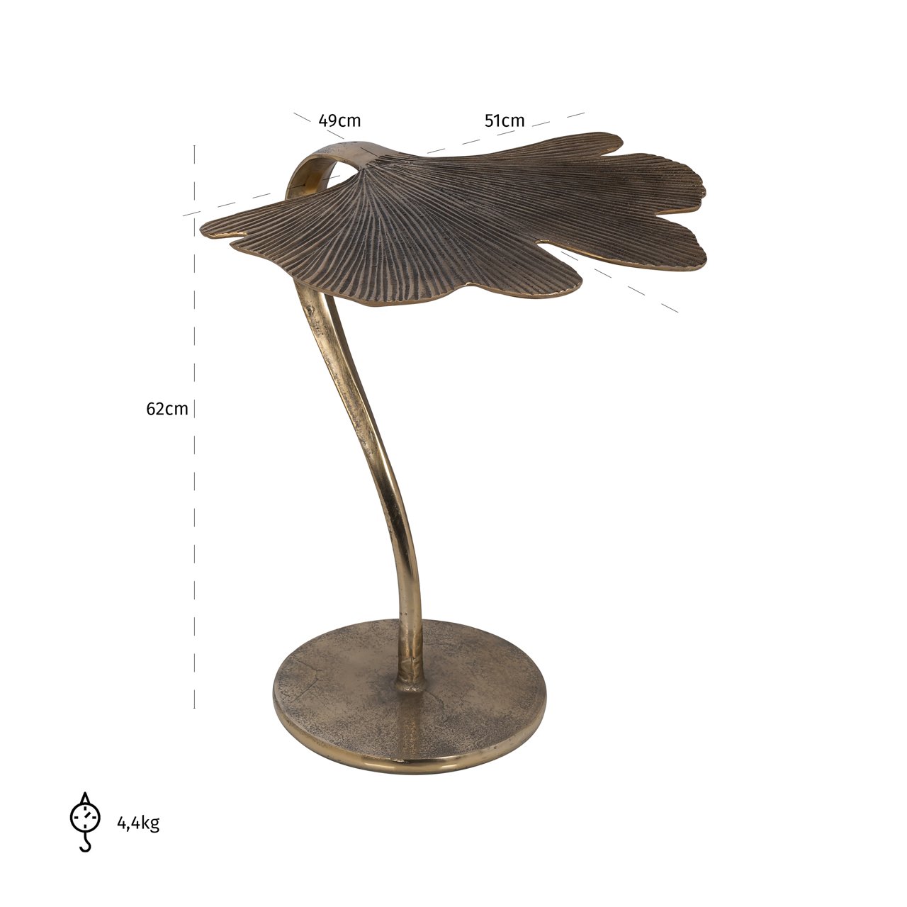 End table June brushed gold