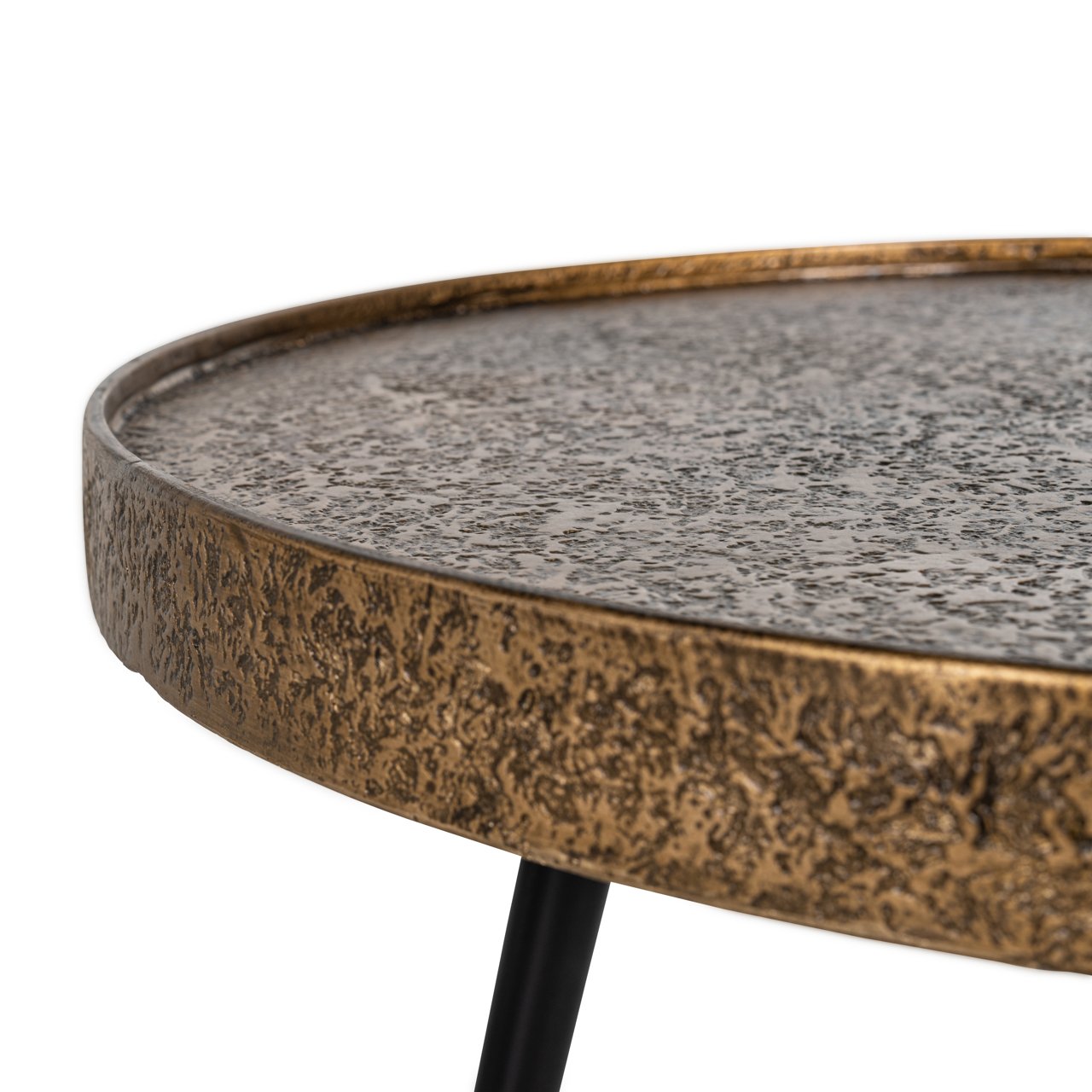 Coffee table Luton black/gold (Set of 3)