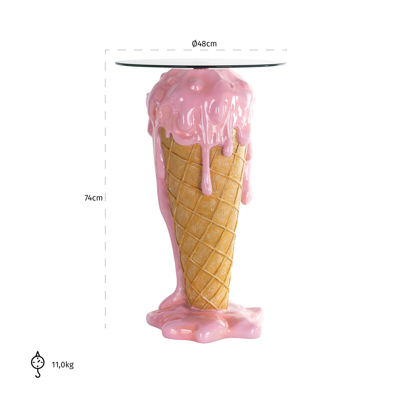 End table Ice pink