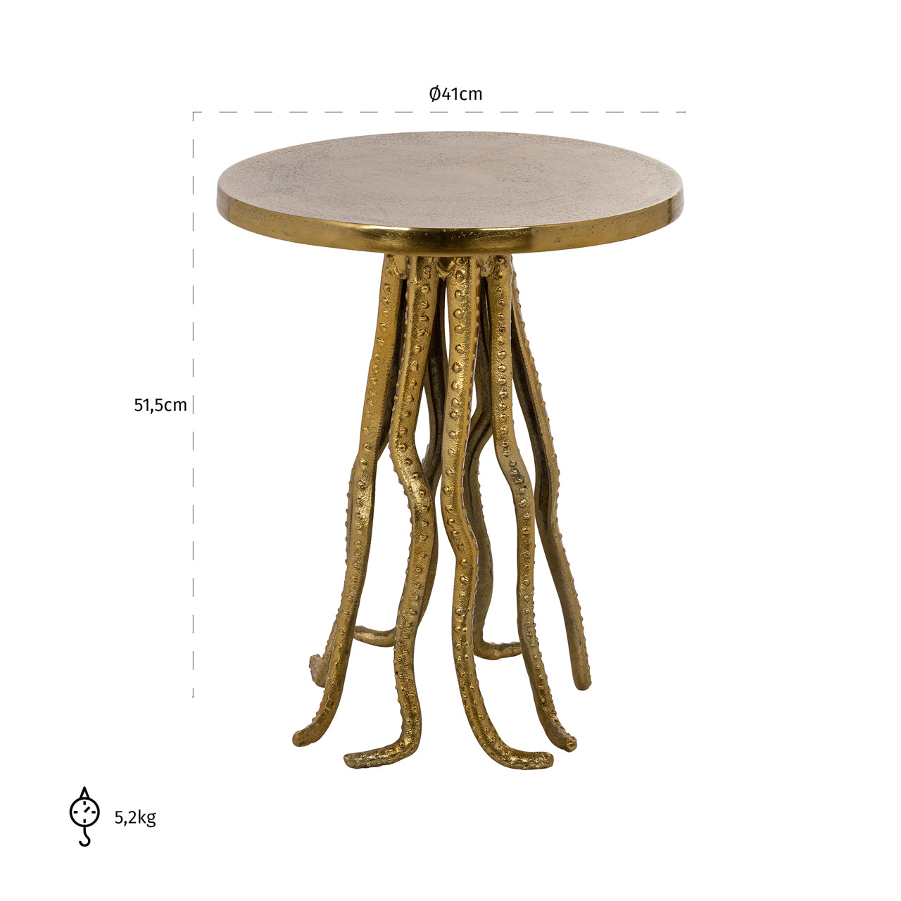 End table Macey gold