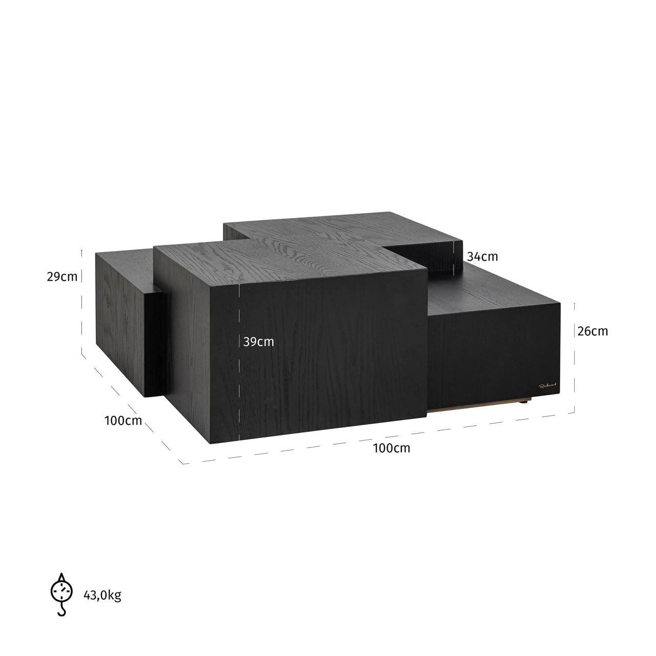 Coffee table Lennox dark coffee