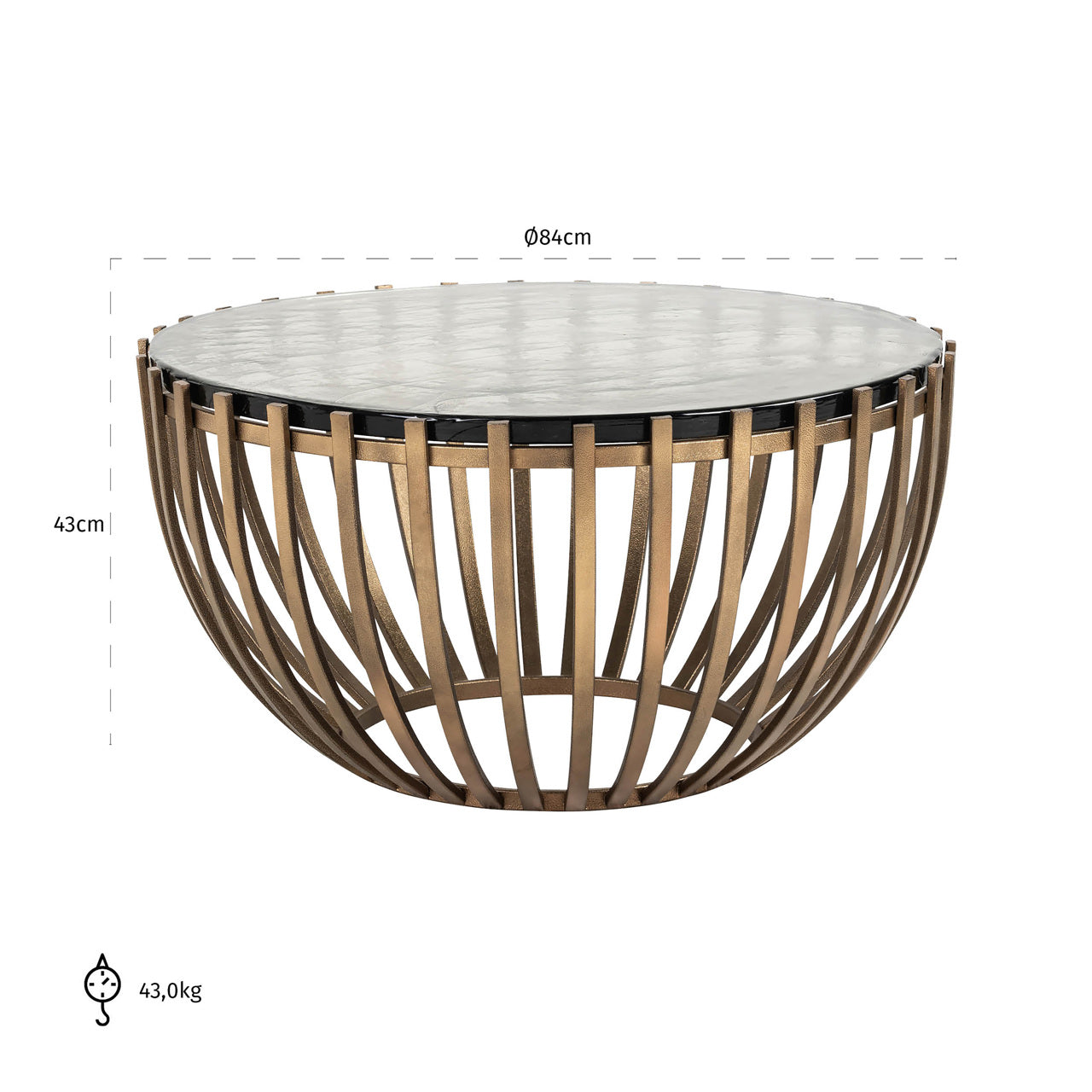 Coffee table Volante gold 84Ø