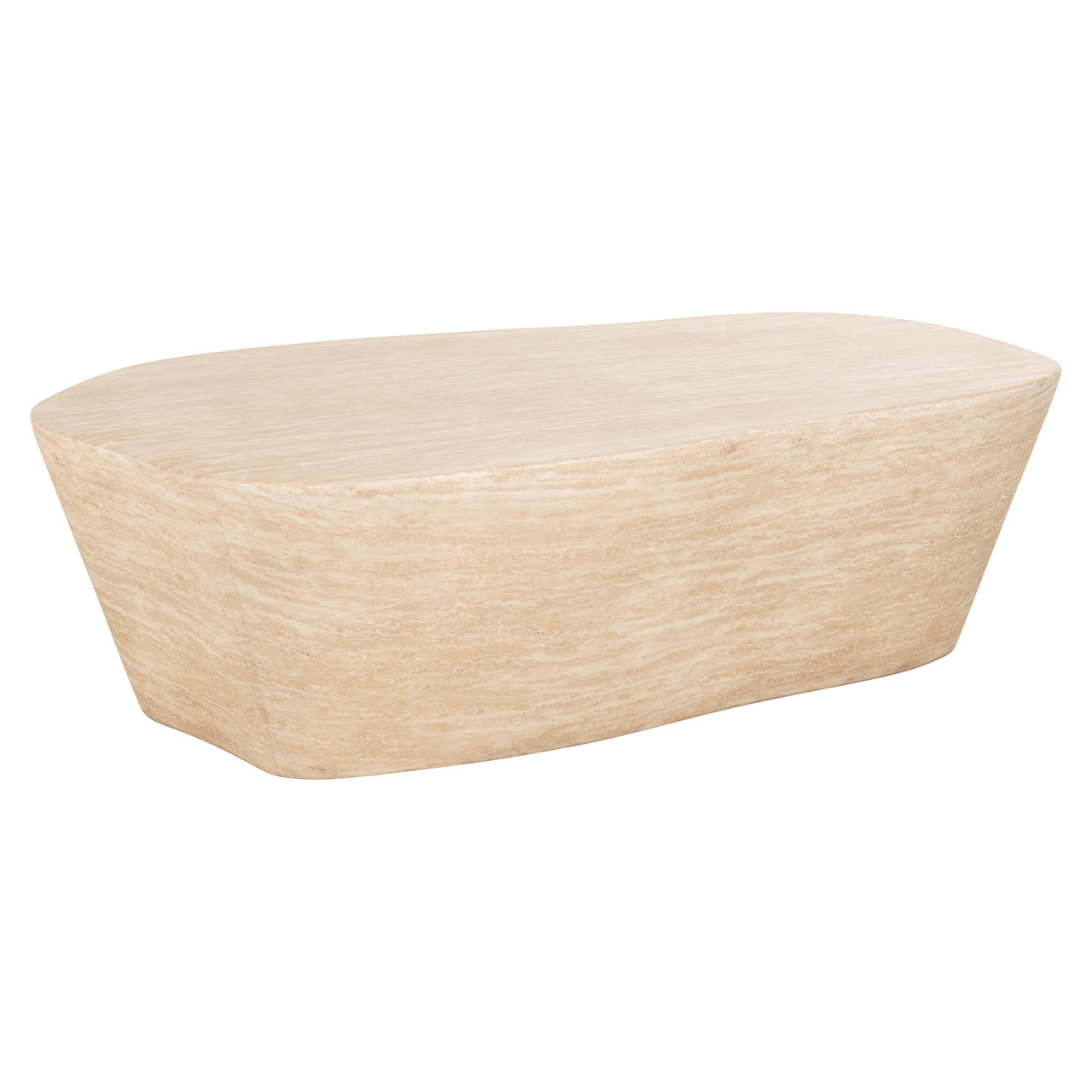 Coffee table Fictus 125 faux travertine (Beige)