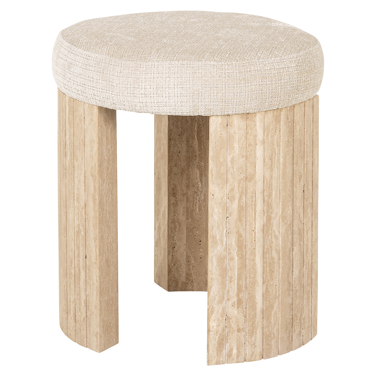 Pouffe Gallice natural beige travertine (Beige)