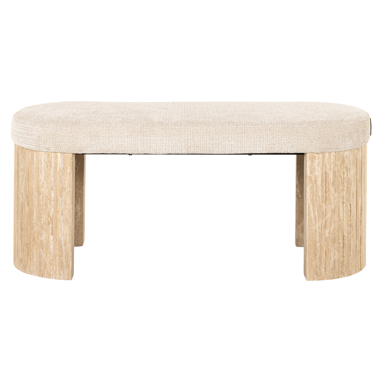 Bench Gallice natural beige travertine (Beige)