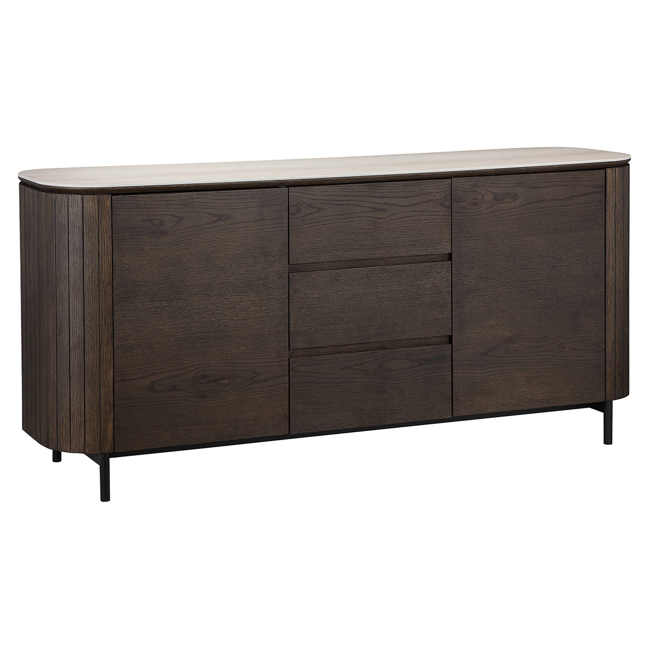 Dressoir Ritz 2-deurs 3-laden (bruin)