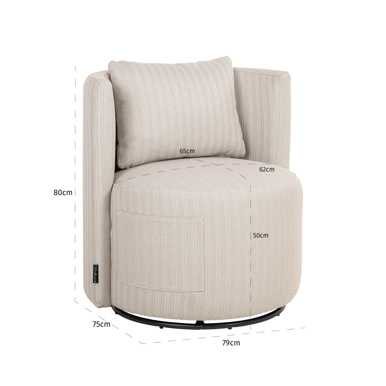 Outdoor dining chair Marlin beige swivel