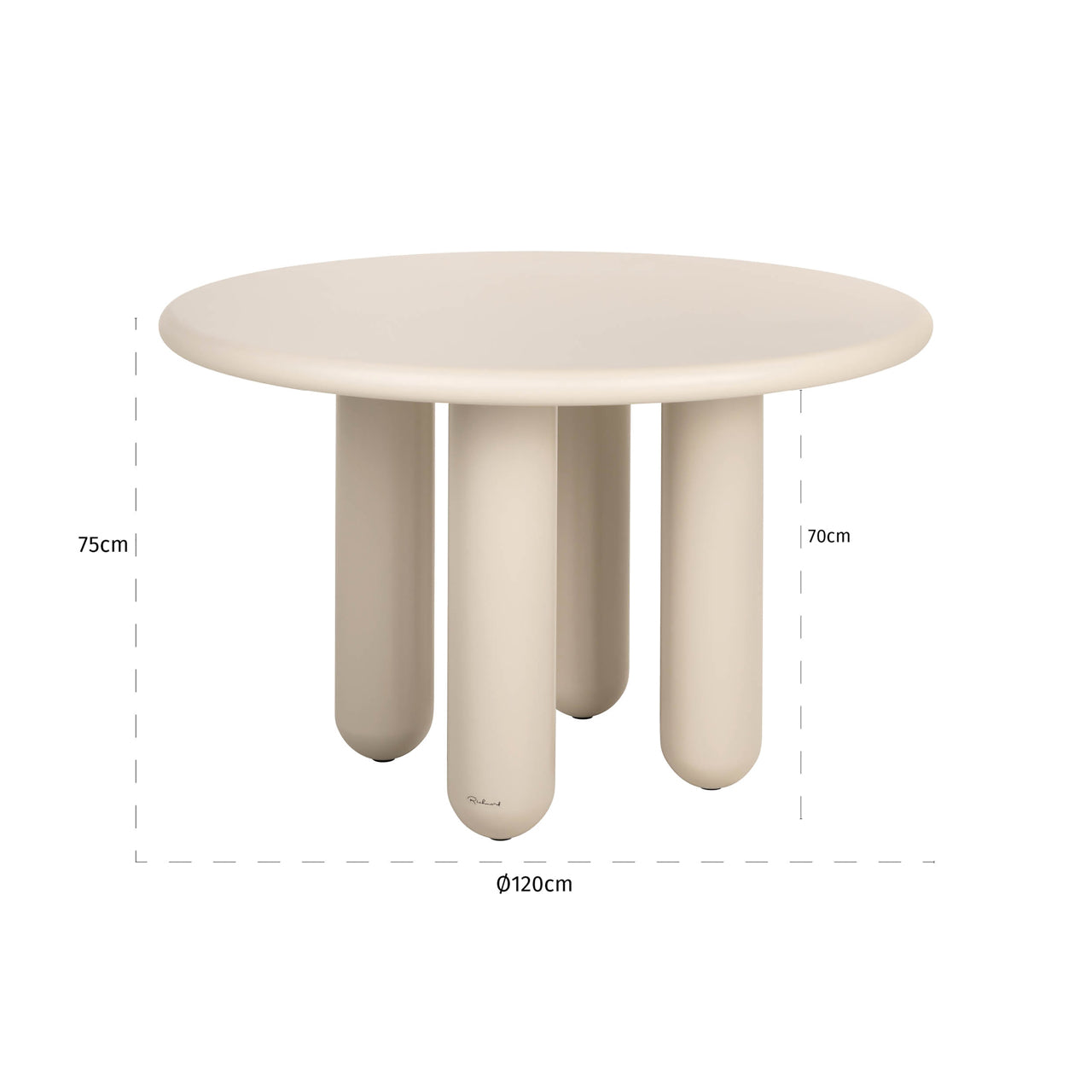 Dining table Calma beige 120Ø