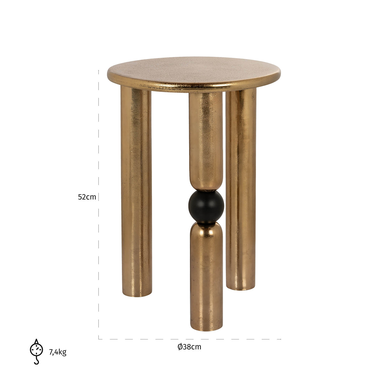 End table Marshall gold 38Ø