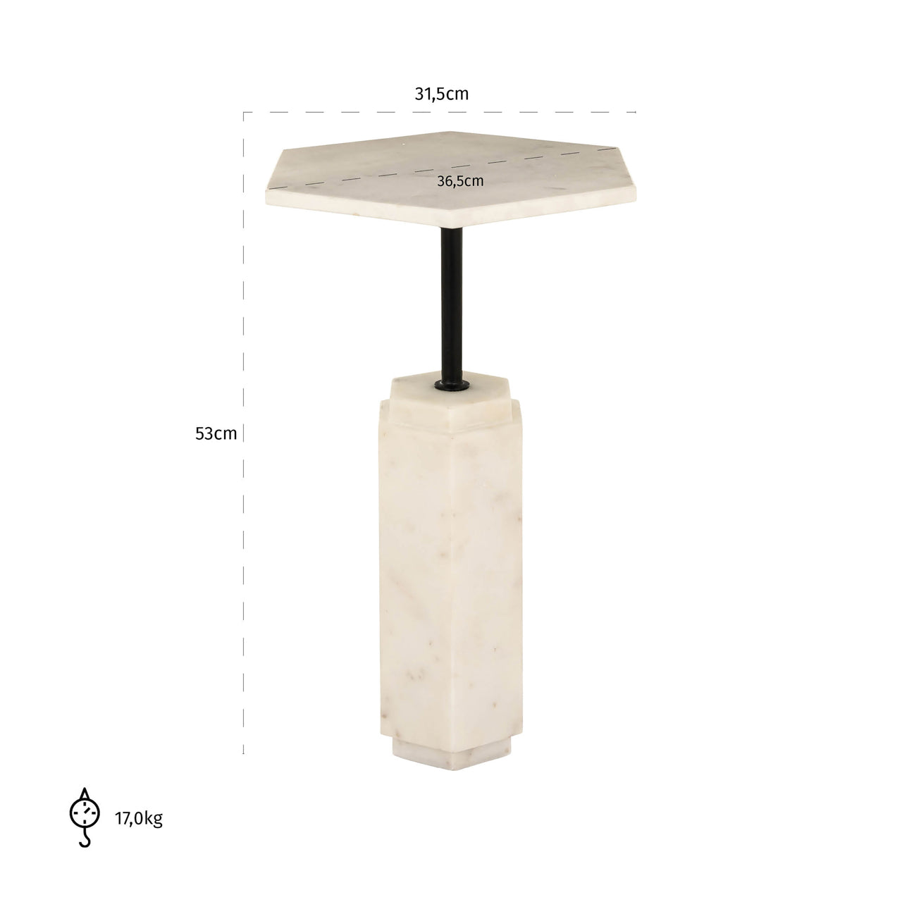 End table Lilitha black/white