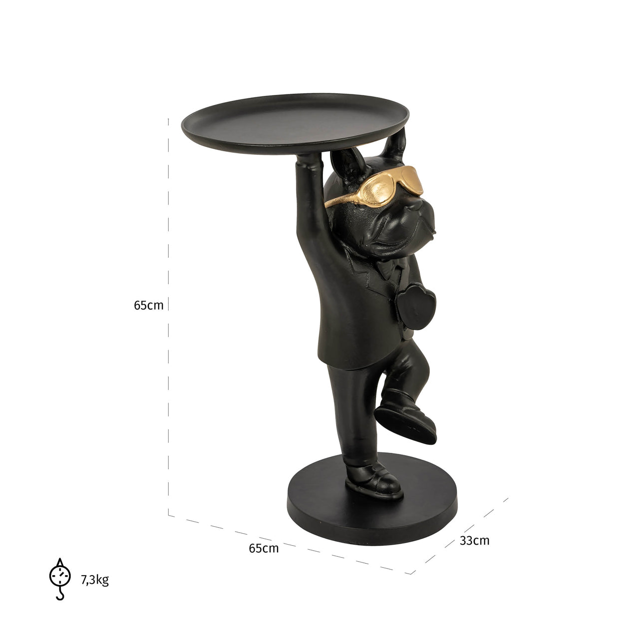 End table Bullie black/gold