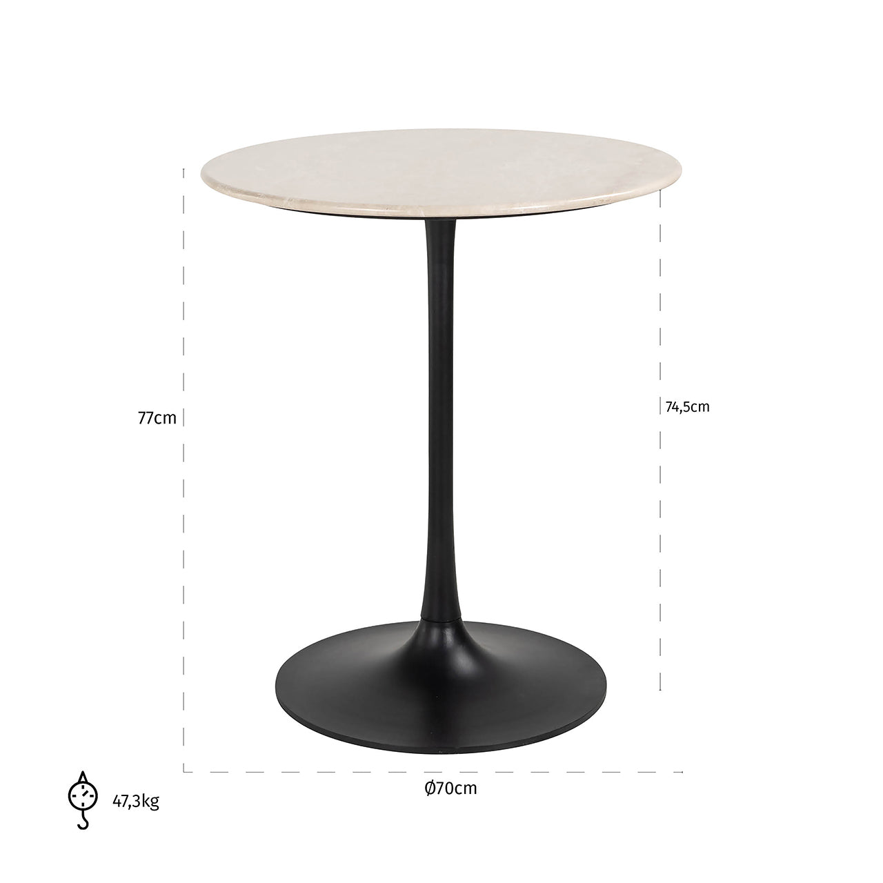 Bistro table Tavolo round (Beige)