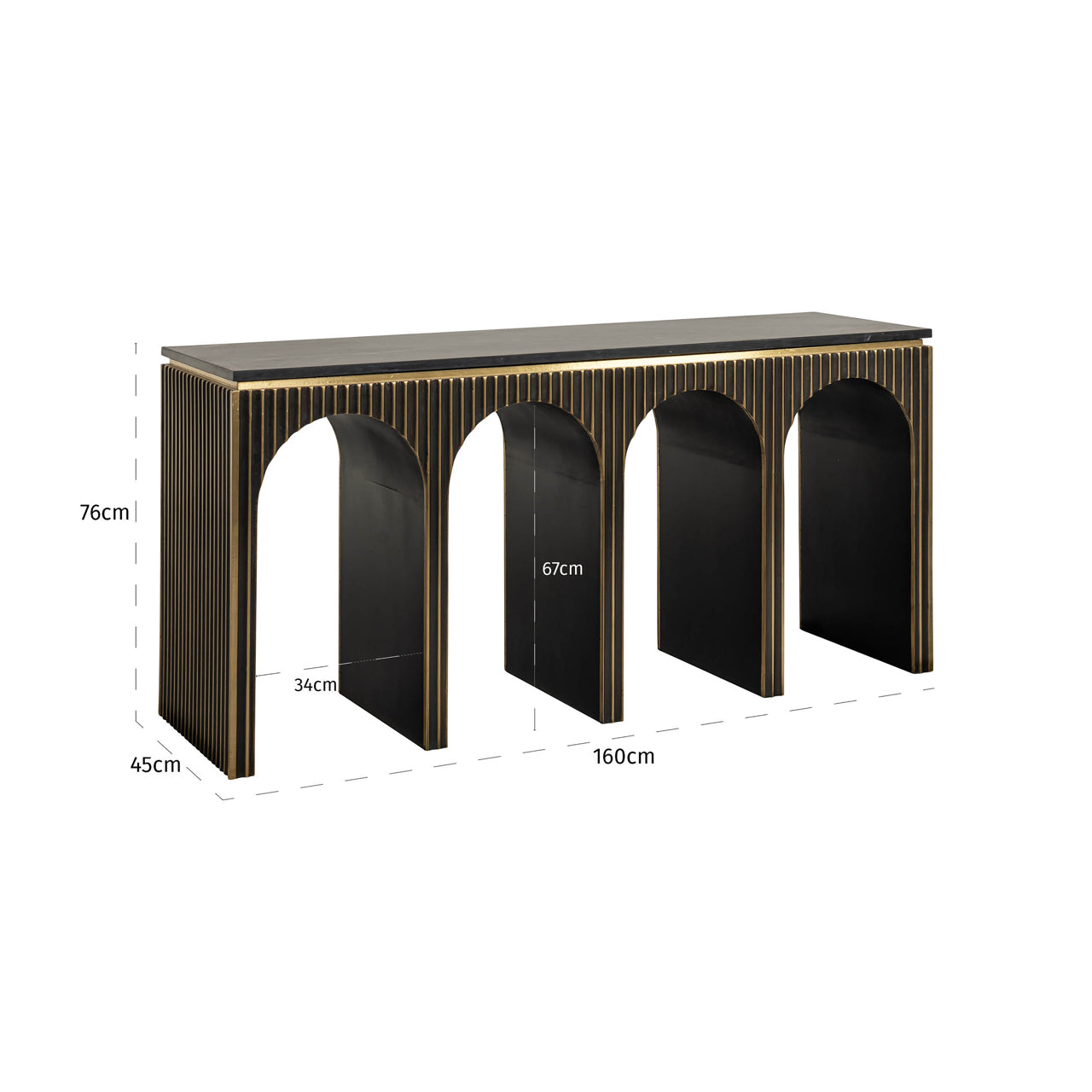 Console Les Arcs brushed gold