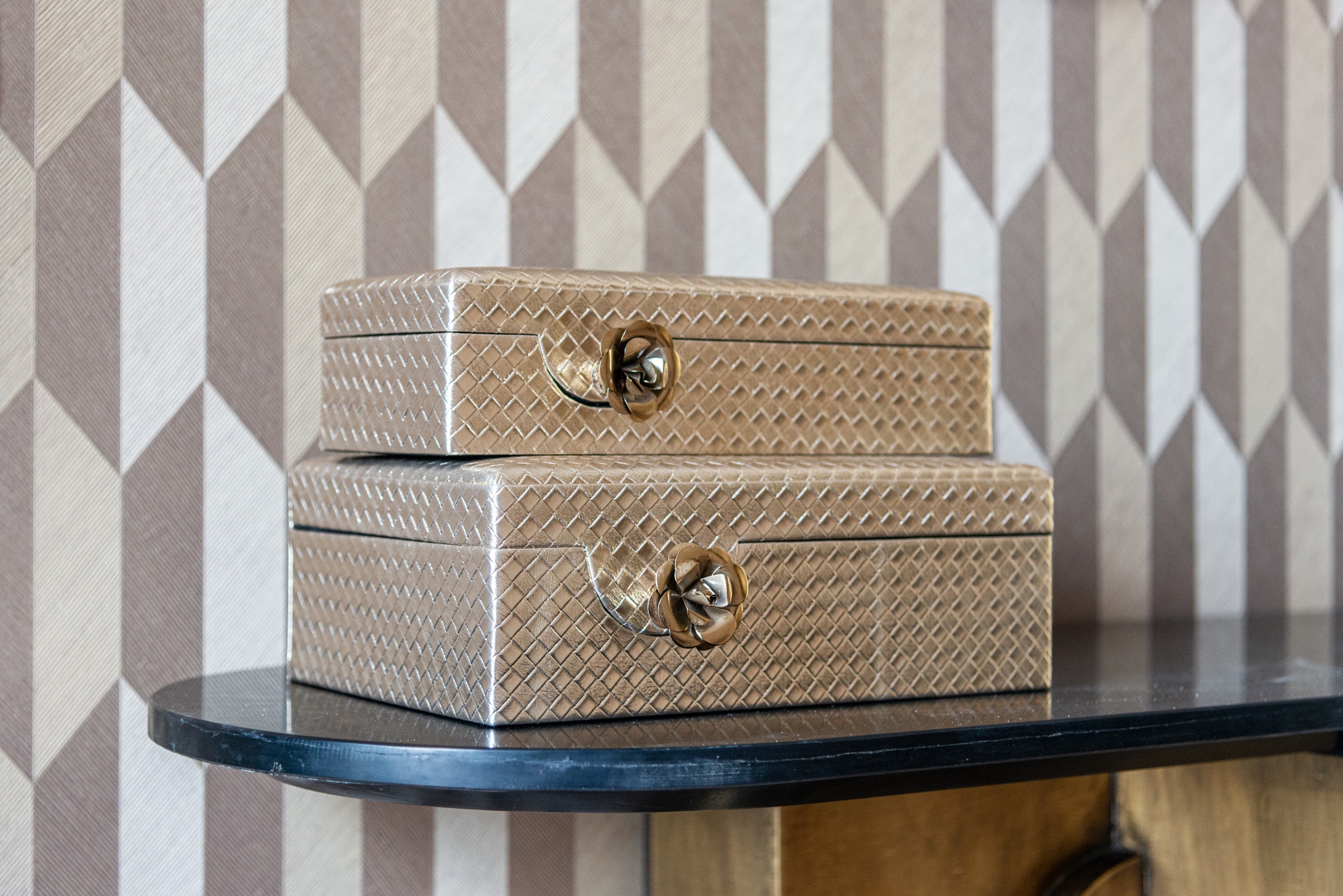 Storage box Trace gold large