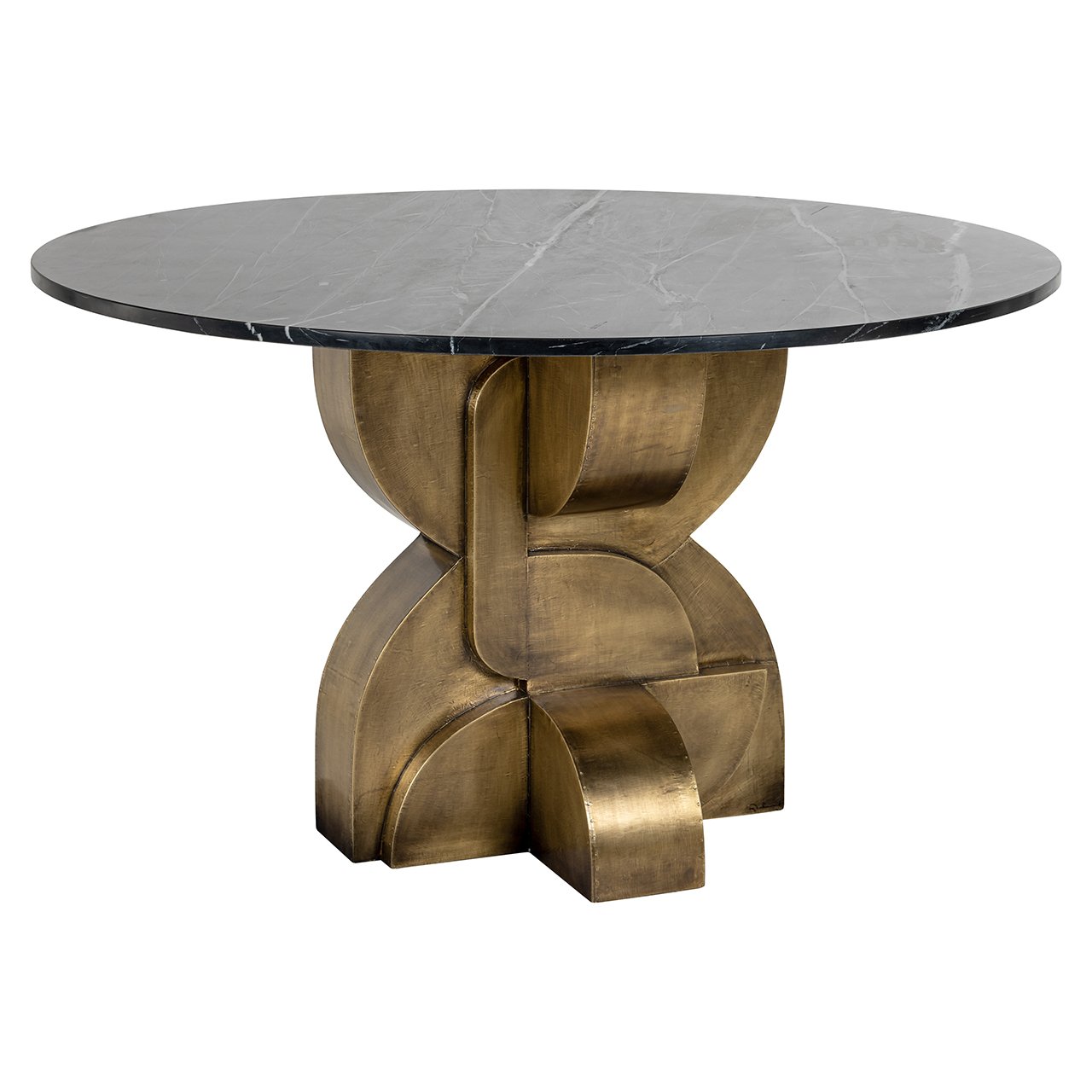 Dining table Maddox130Ø (Black/gold)