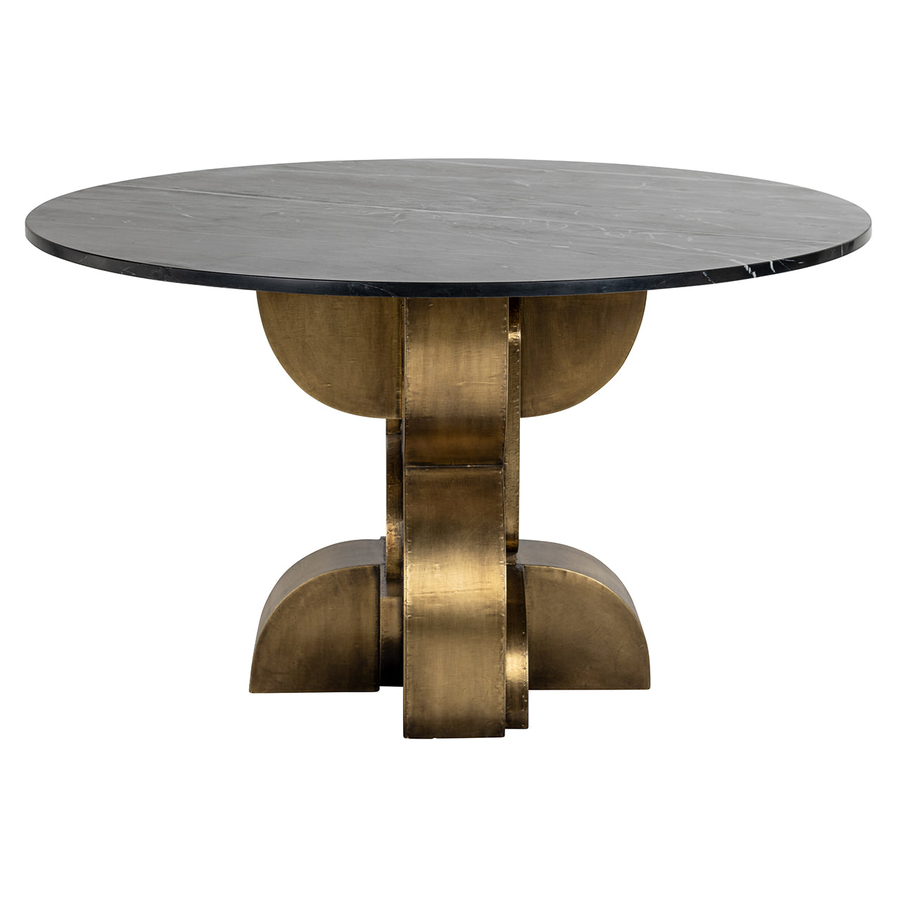 Dining table Maddox130Ø (Black/gold)