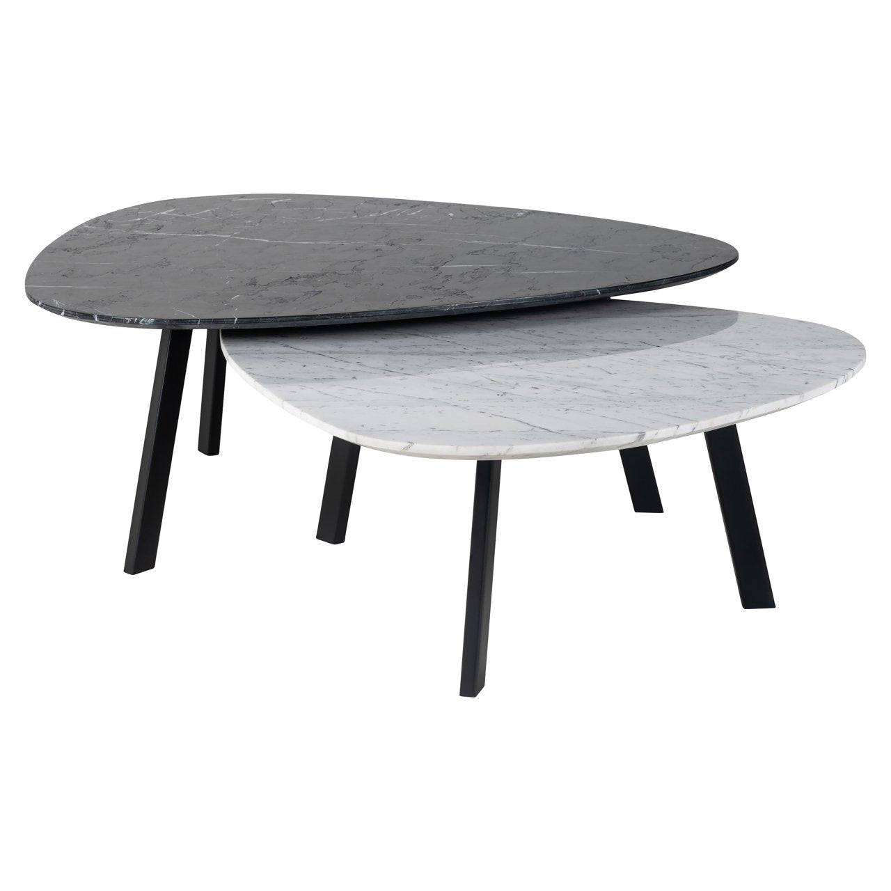 Coffee table Trocadero black/white (Set of 2)