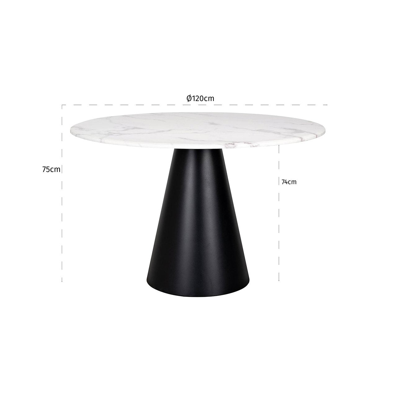 Dining table Degas white 120Ø