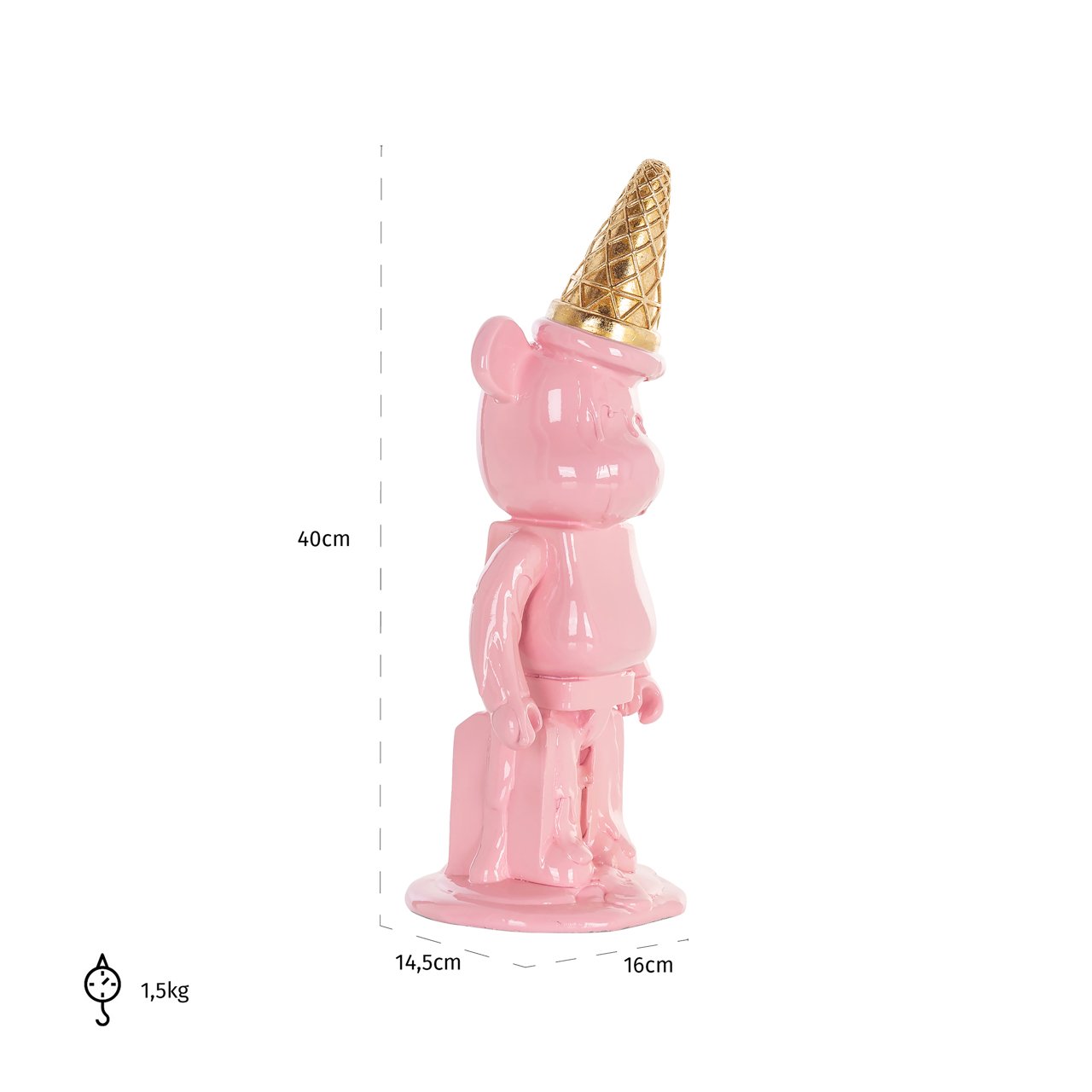 Decorative object Icebear cream pink