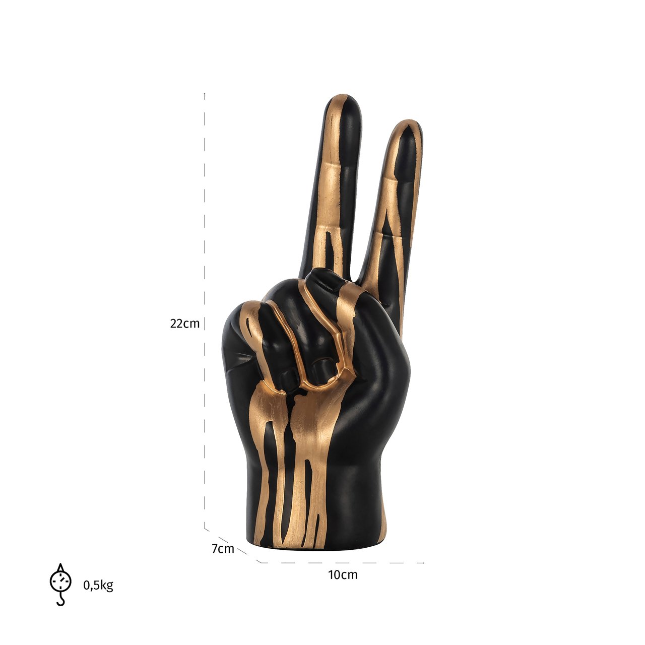Decorative object Peace black/gold