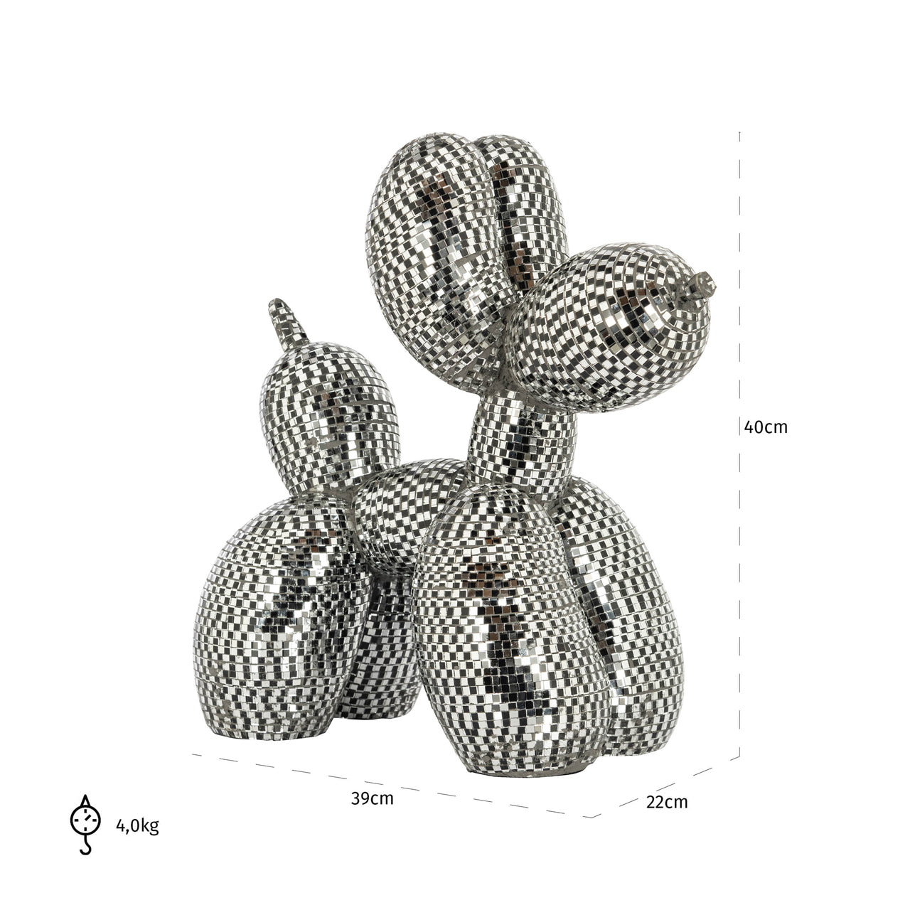 Decorative object Dog silver small